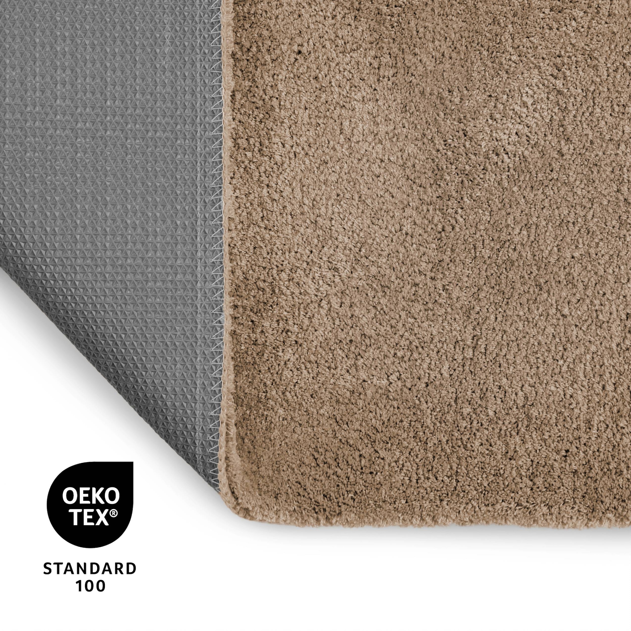 OTTO home Badematte »Neele«, rutschhemmend beschichtet, schnell trocknend, Badteppich, getuftet, modern, Uni, antirutsch, flauschig, hochflor