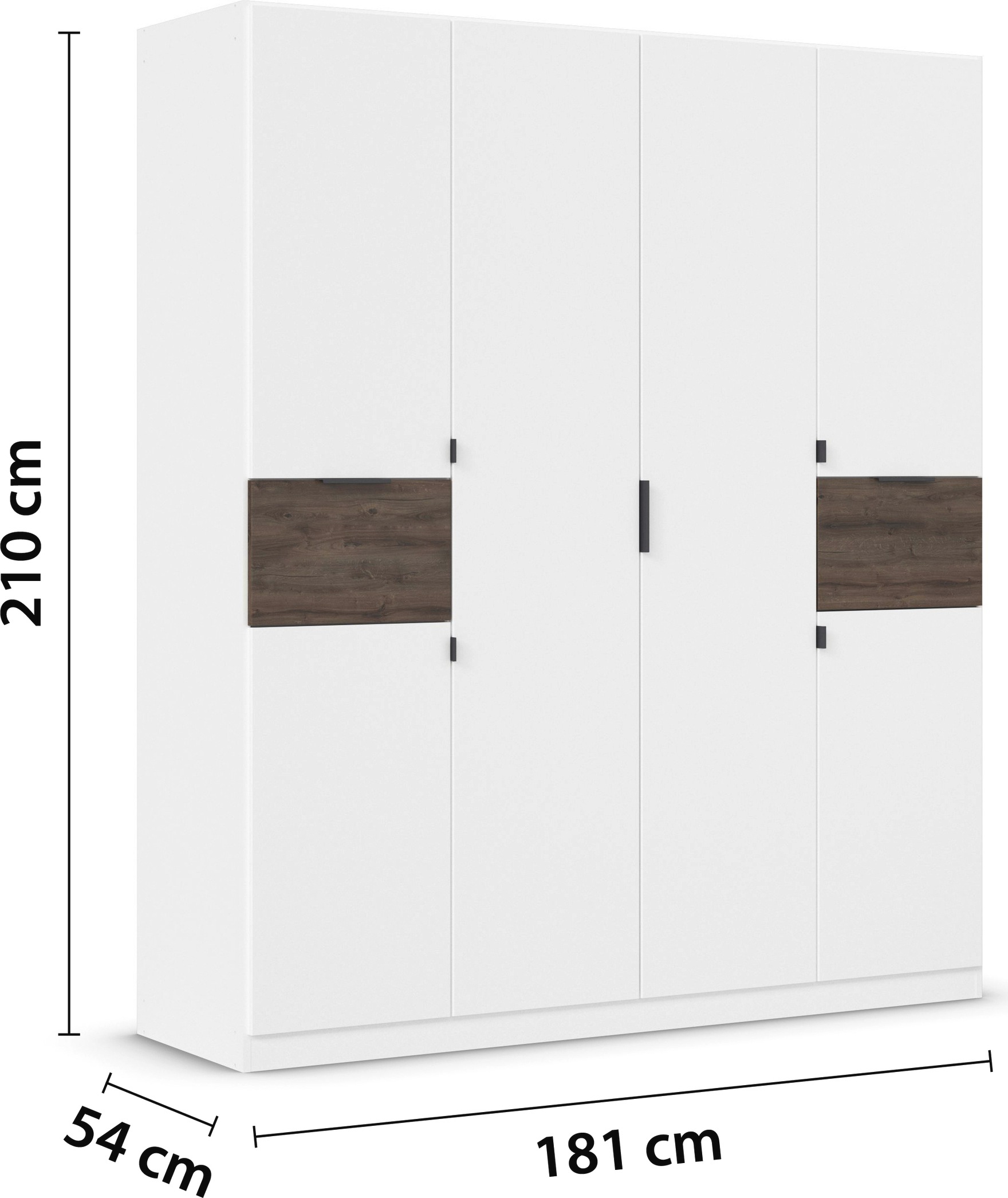 rauch Drehtürenschrank »Kleiderschrank Schrank Garderobe Wäscheschrank TICAO«, (Schubladen in der Höhe variabel positionierbar), mit 2 geräumigen Schubladen, viel Stauraum MADE IN GERMANY