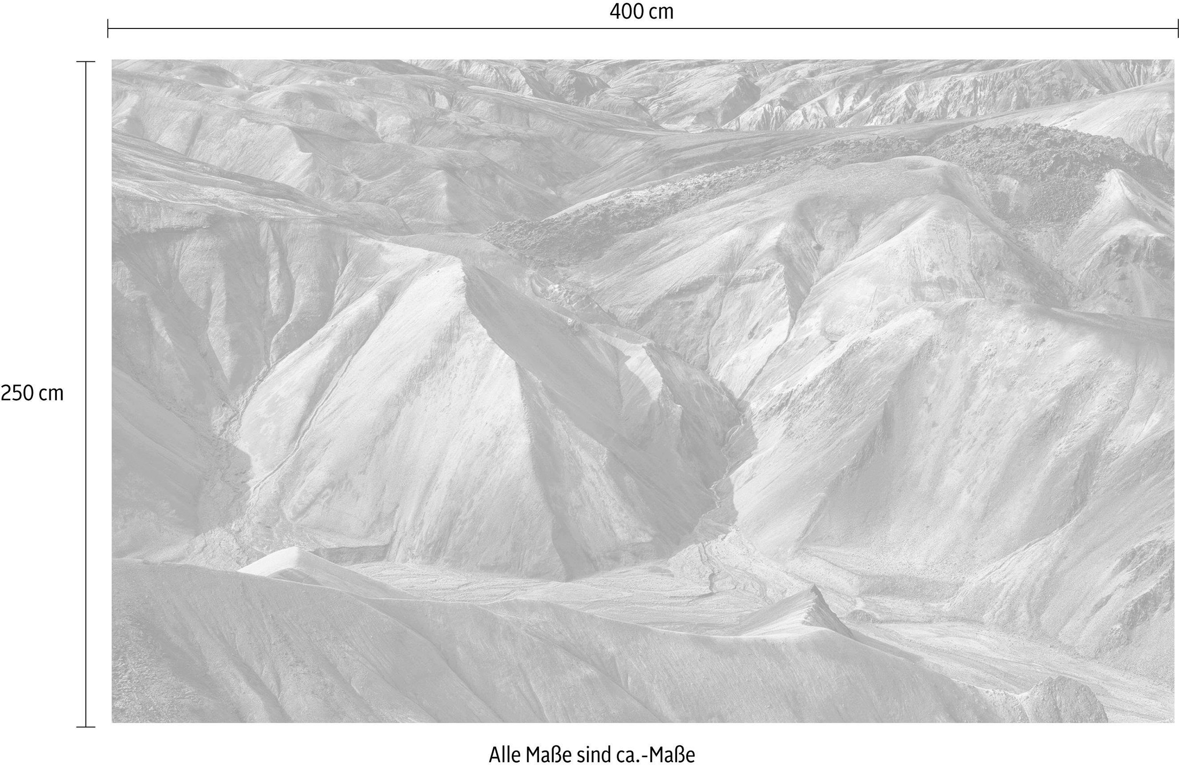 Komar Vliestapete »Digitaldruck Vlies - Shiny Mountains - Größe 400 x 250 cm«, bedruckt, Wohnzimmer, Schlafzimmer