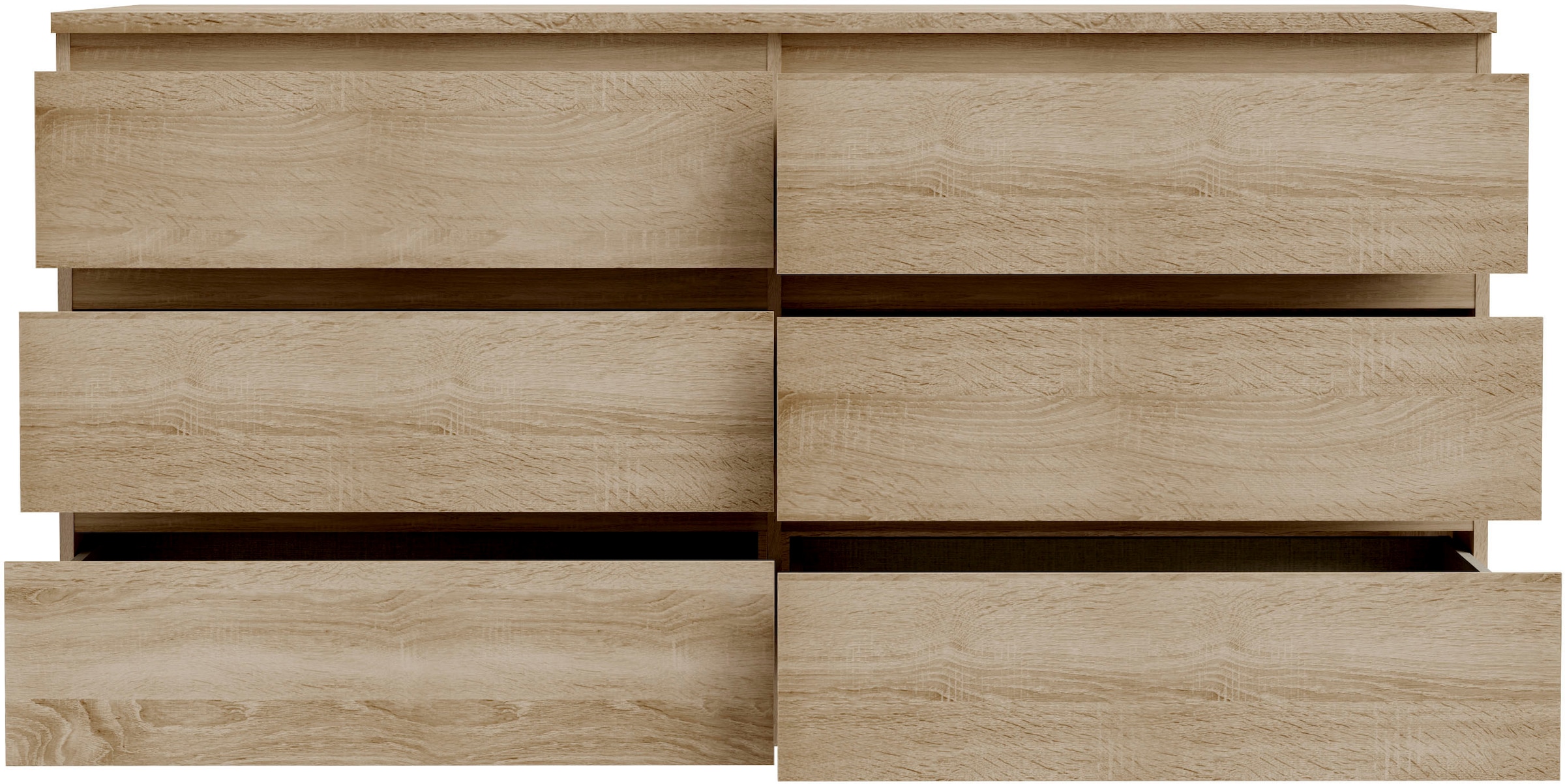 FORTE Kommode »Edmore«, große Kommode, grifflose Front, Stauraum, 6 Schubladen