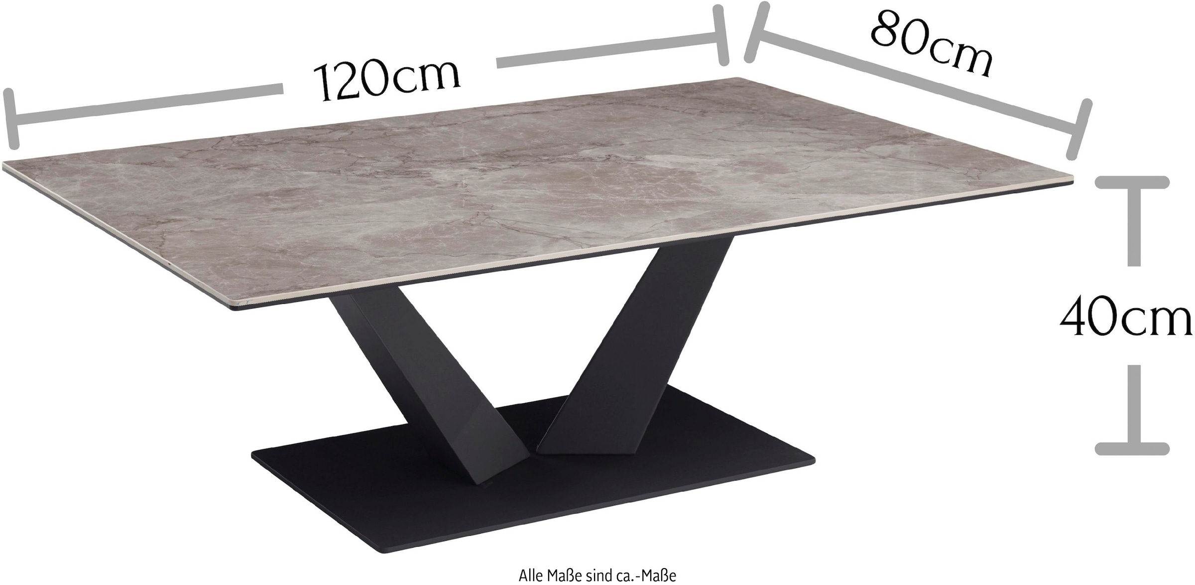 Stolkom Couchtisch »Gisele«, 120 cm breit mit Keramikoberfläche
