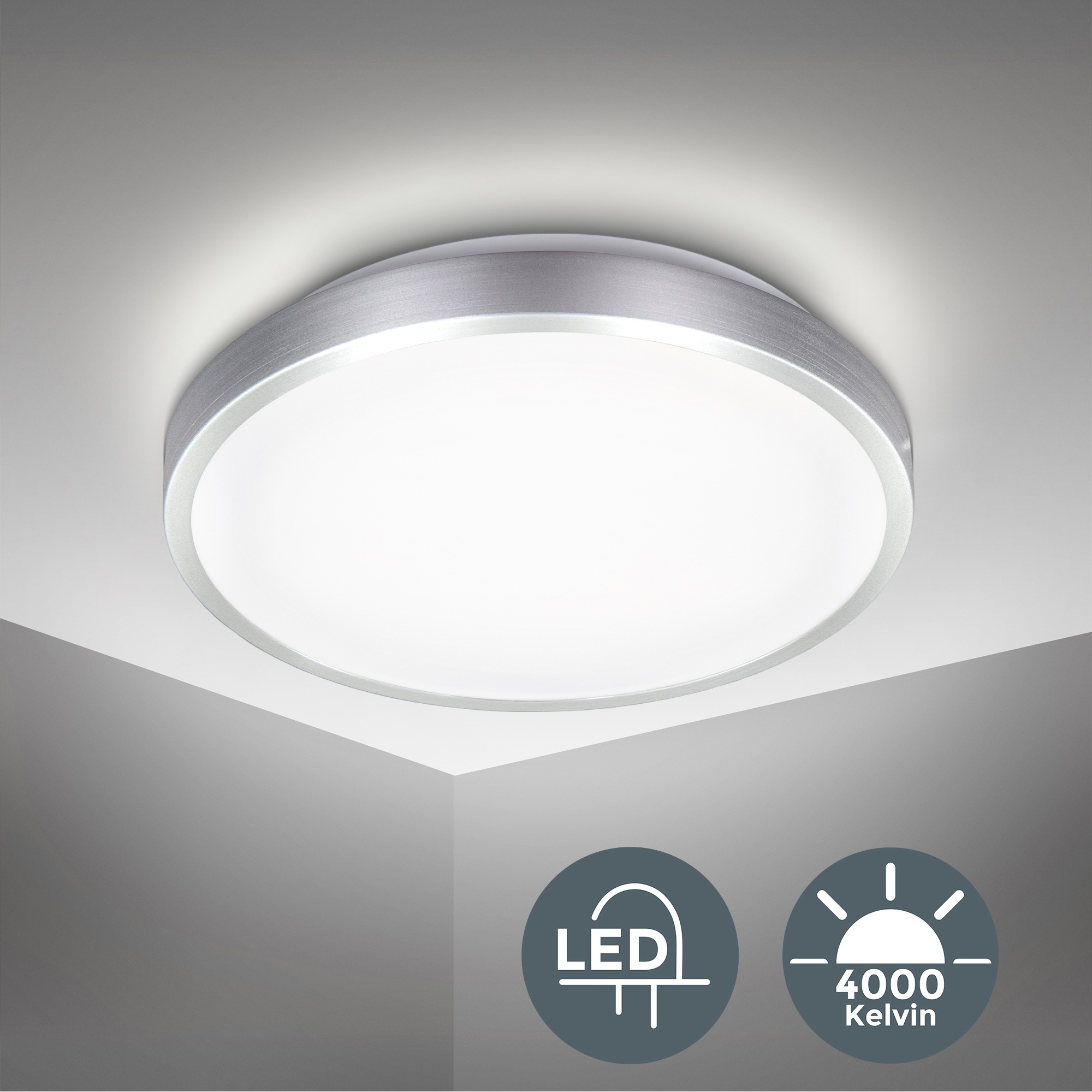 LED XXL mit IP20 12W 1 LED Platine Jahren B.K.Licht Garantie 3 Deckenleuchte, inkl. 3000K, | Titan-Optik, 1200lm online flammig-flammig, kaufen Deckenlampe,