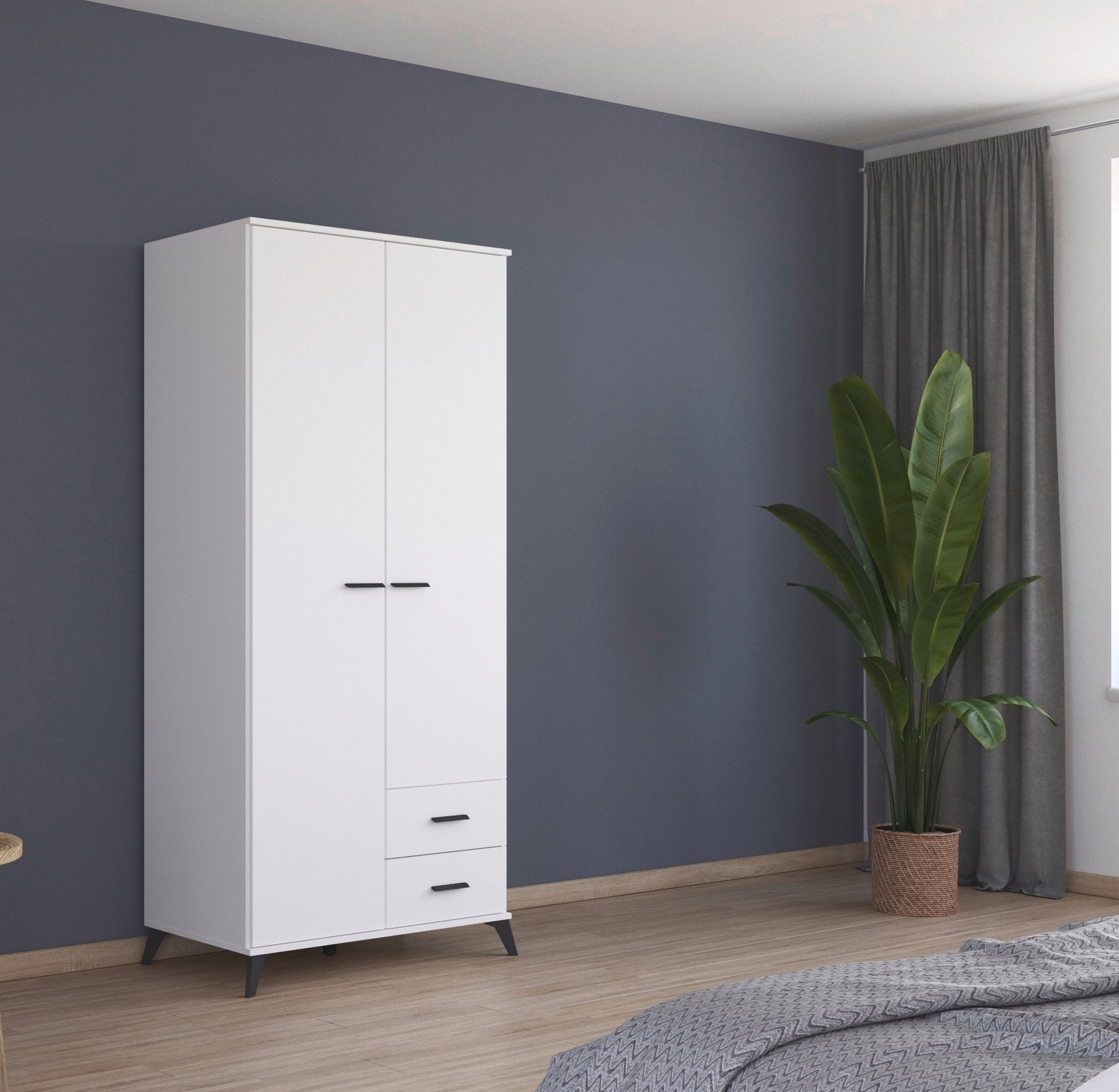 rauch Drehtürenschrank »Lucena« mit schräg ausgestellten Füßen im Monochrom-Stil