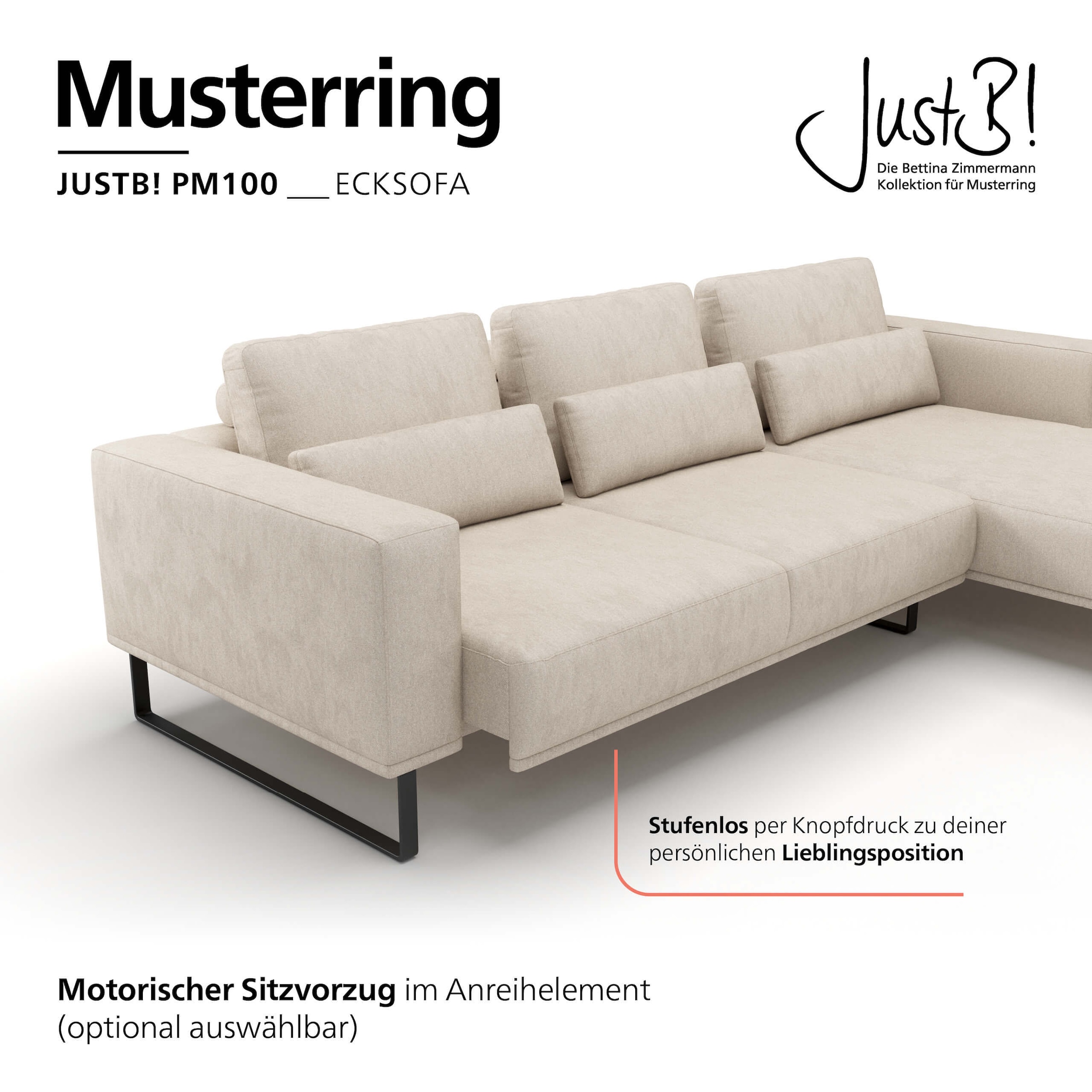 Musterring Ecksofa »JUSTB! PM100, stilvoller Lounge-Komfort von Musterring« Kollektion Bettina Zimmermann, optionaler Sitzvorzug & Fuß-Auswahl