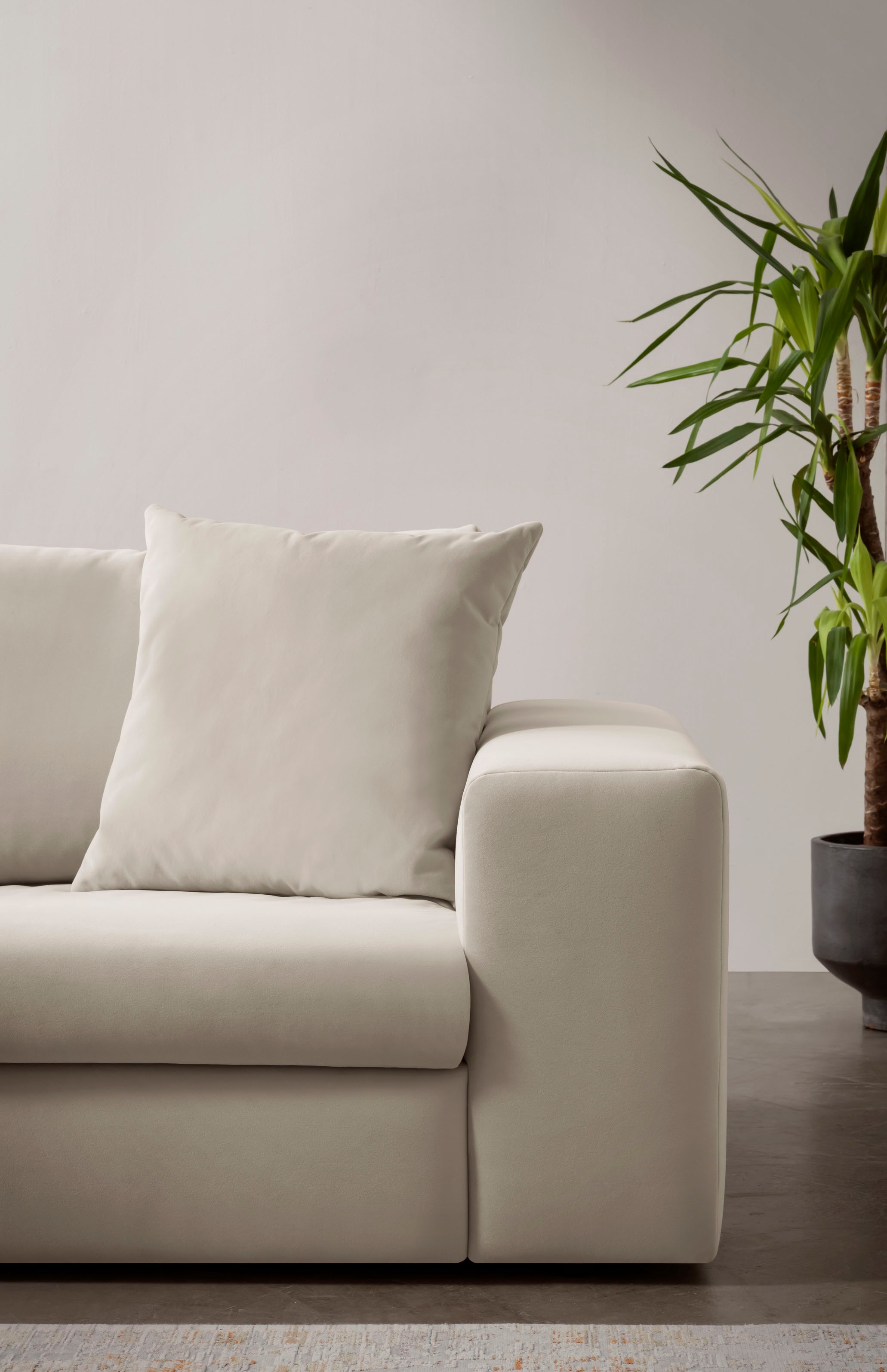 Home affaire Ecksofa »SLEETLAND XXL in Samtvelours oder Vintage-Leder-Optik, L-Form,« besonders groß und bequem