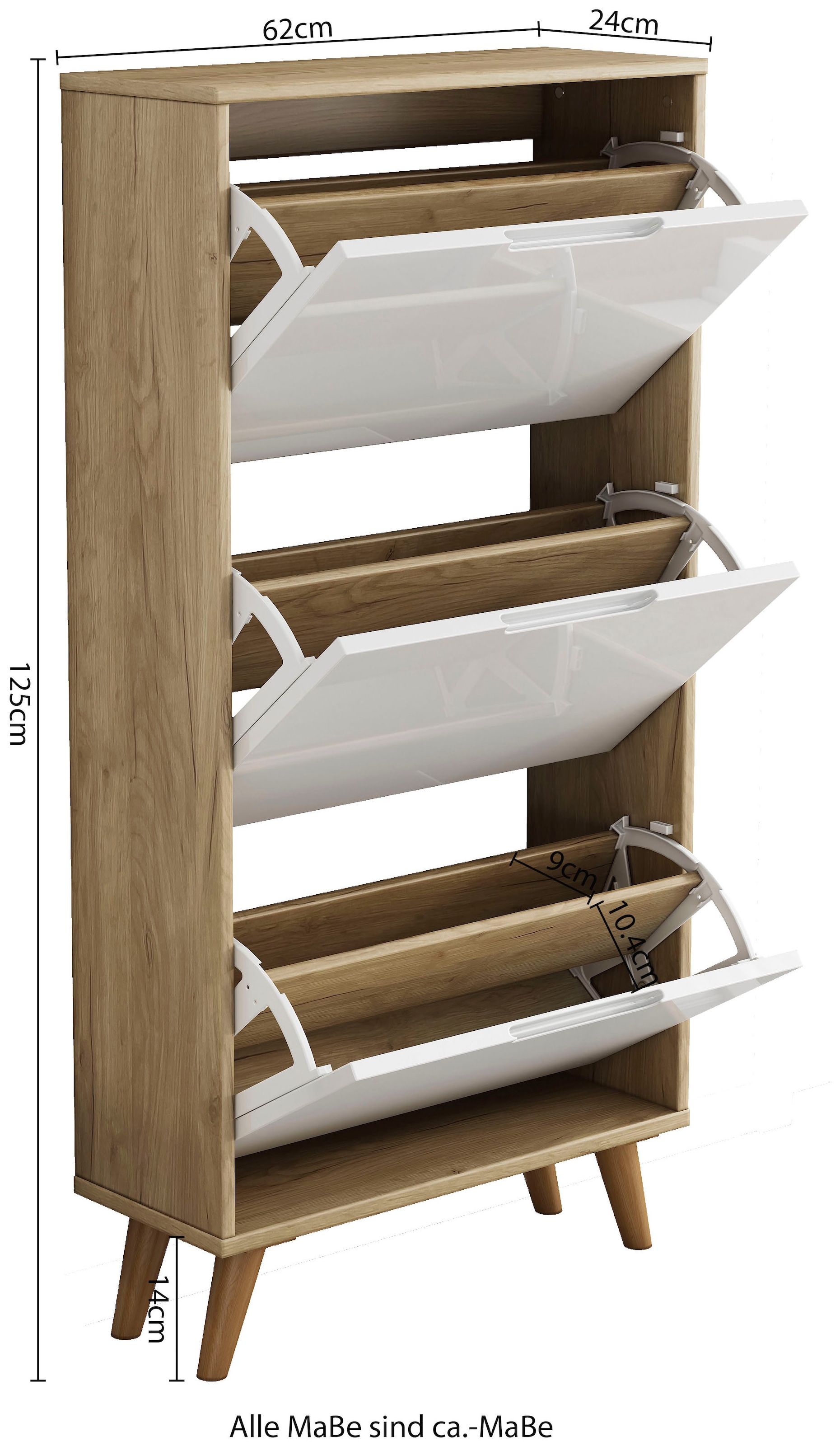 OTTO home Schuhschrank »Lund« FSC-zertifiziertem Holz, ABS-Kanten, Breite 62 cm