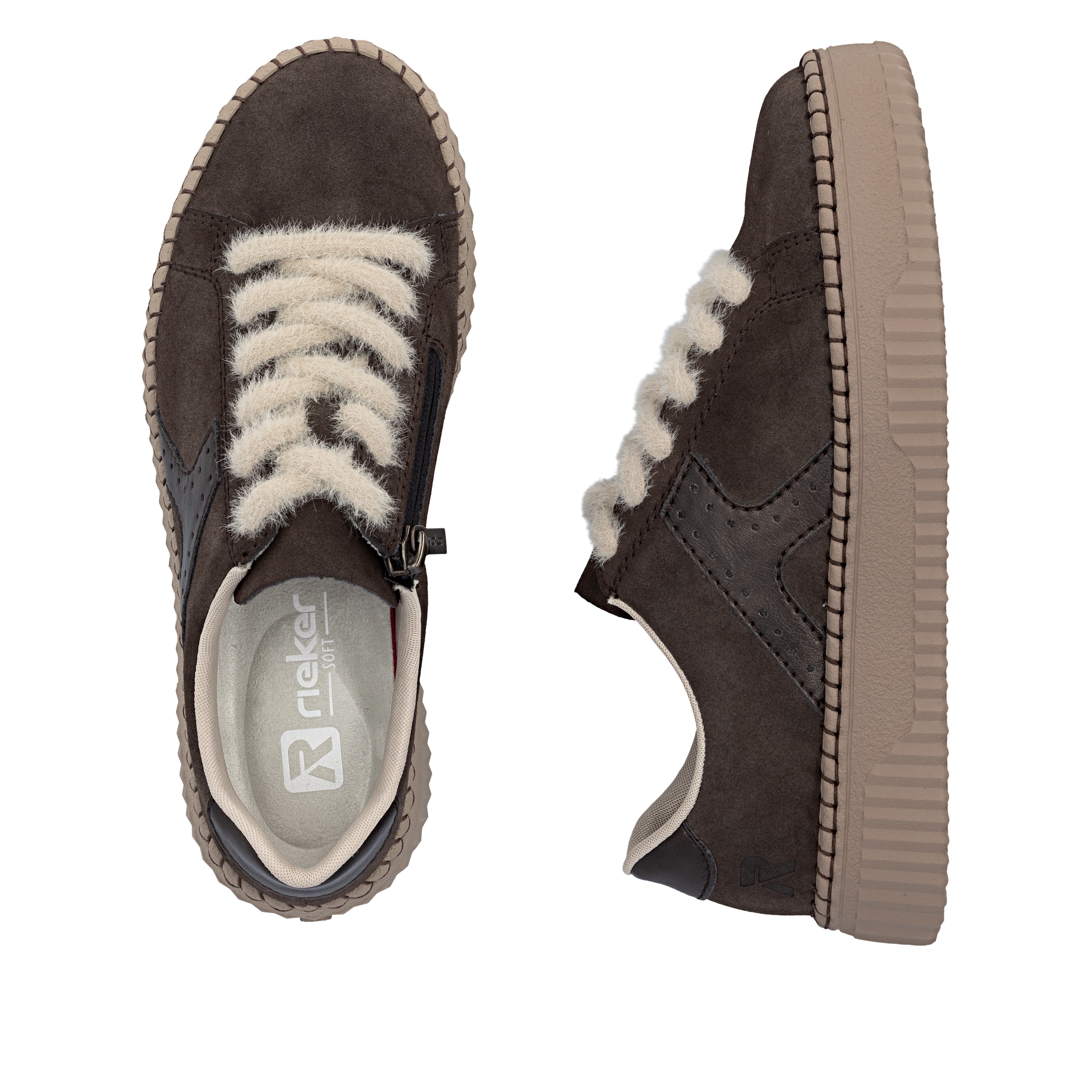 Rieker Plateausneaker  Halbschuh, Schnürschuh mit gepolsterter Innensohle