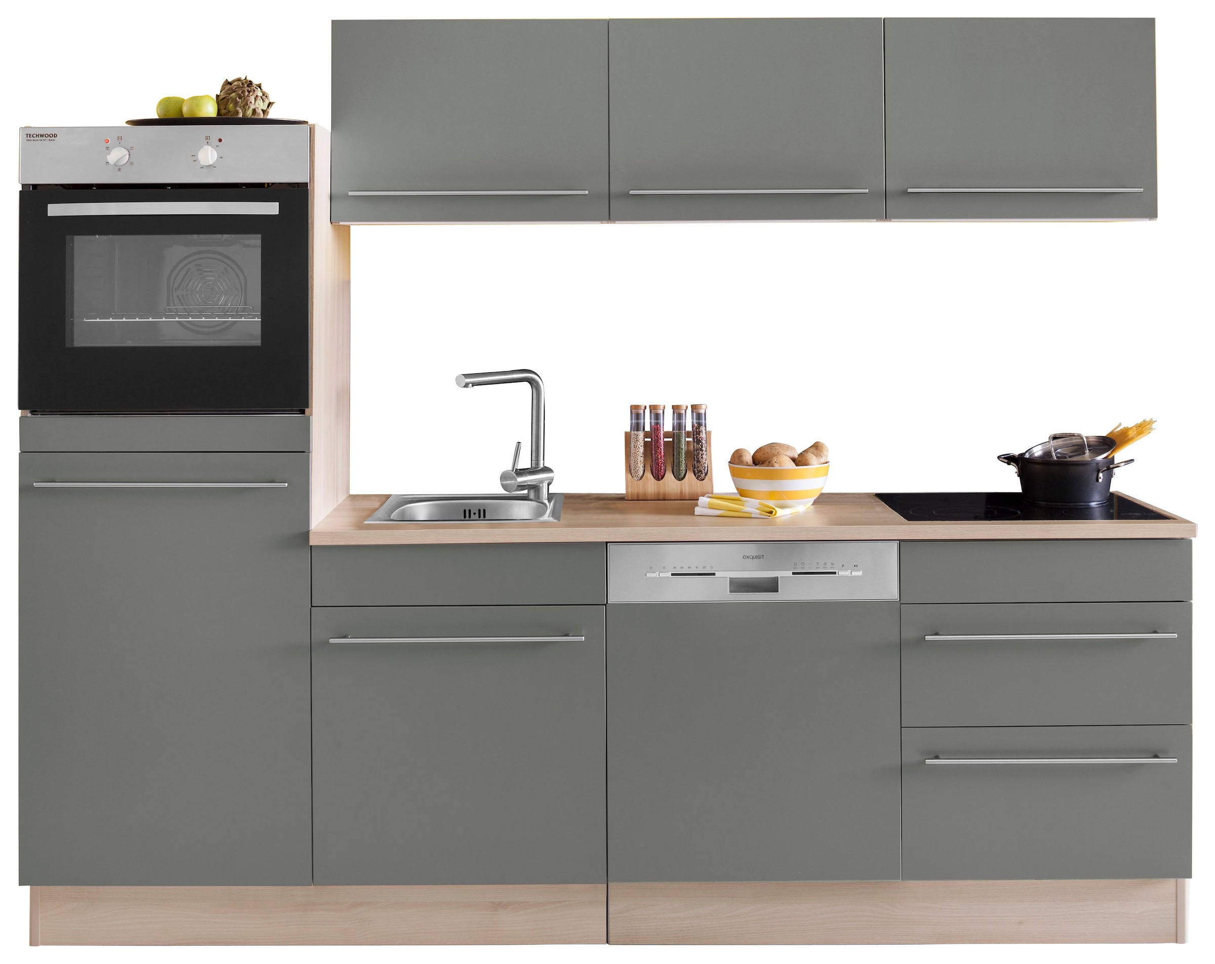 OPTIFIT Küche »Bern«, Breite 240 Stärke mit wählbar E-Geräten, Arbeitsplatte der auf cm, Rechnung kaufen