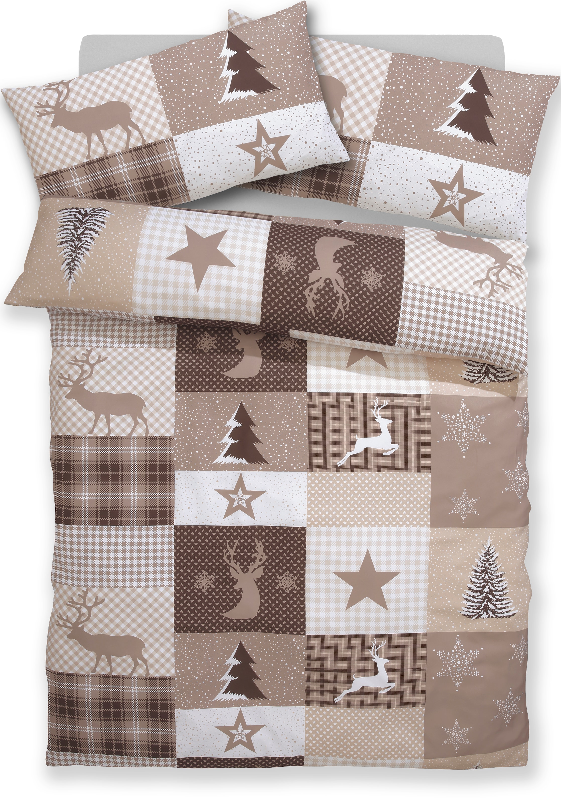 Home affaire Bettwäsche »Nicholas« 2 tlg. Weihnachtsbettwäsche, Winter, in 3 Qualitäten verfügbar