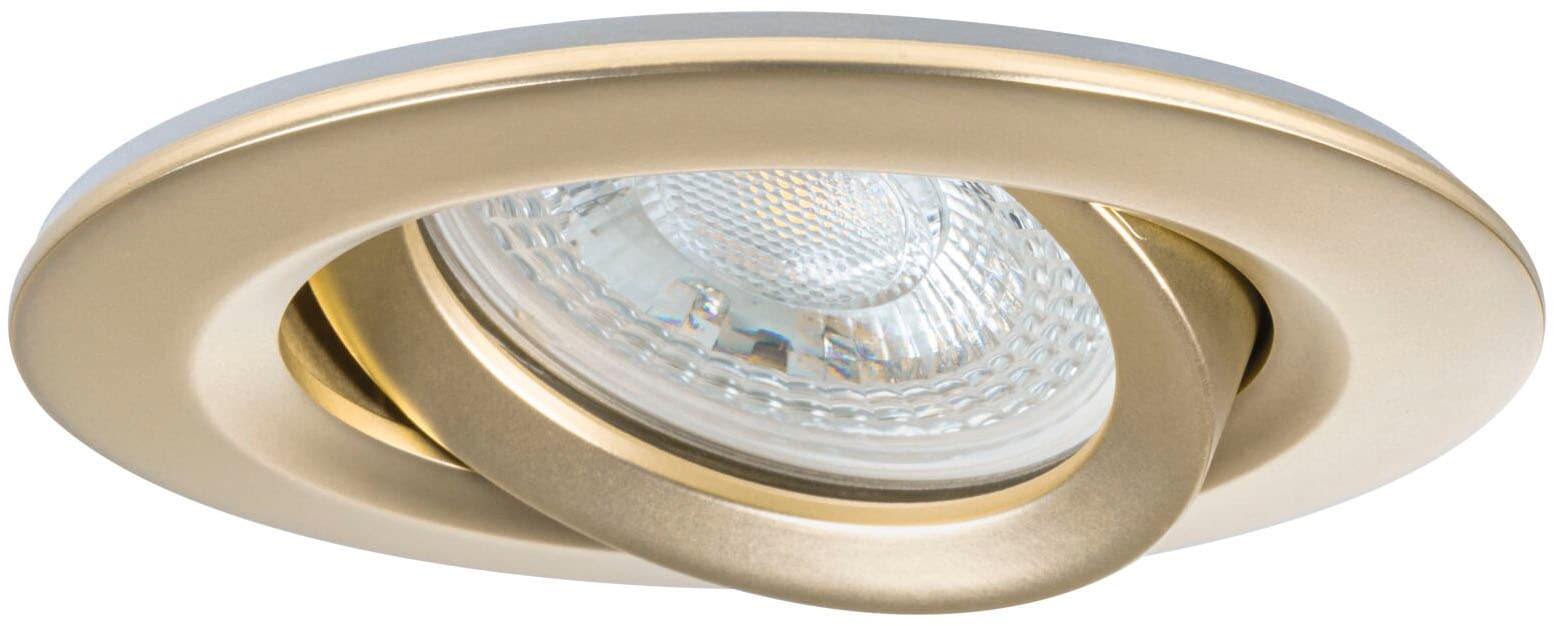 Paulmann LED Einbauleuchte »LED Einbauleuchte Nova Plus IP65 rund 93mm 30° dimmbar Gold matt« GU10 3 Stk. Warmweiß