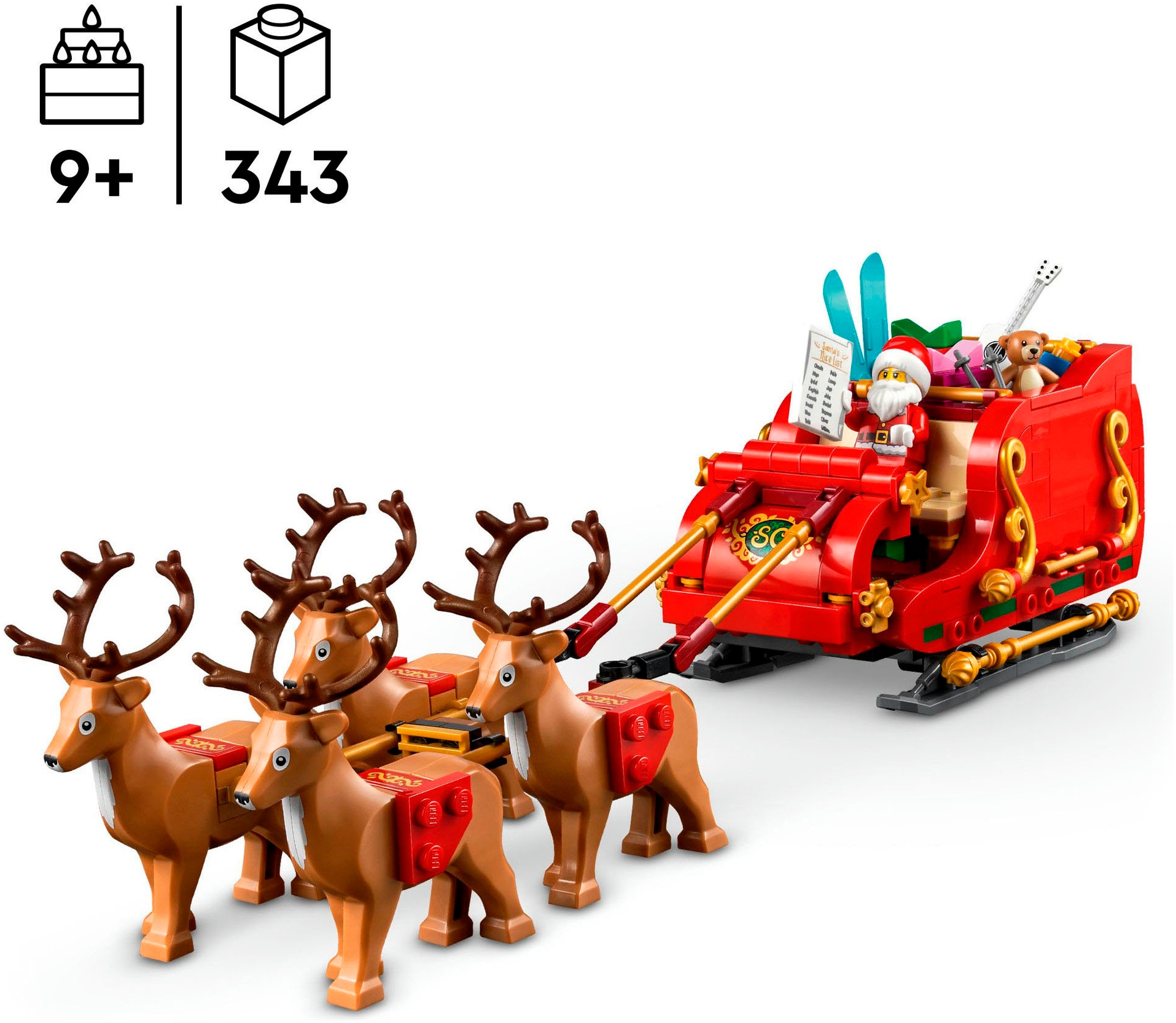 LEGO® Konstruktionsspielsteine »Schlitten des Weihnachtsmanns (40499), LEGO Iconic«, (343 St.), Made in Europe