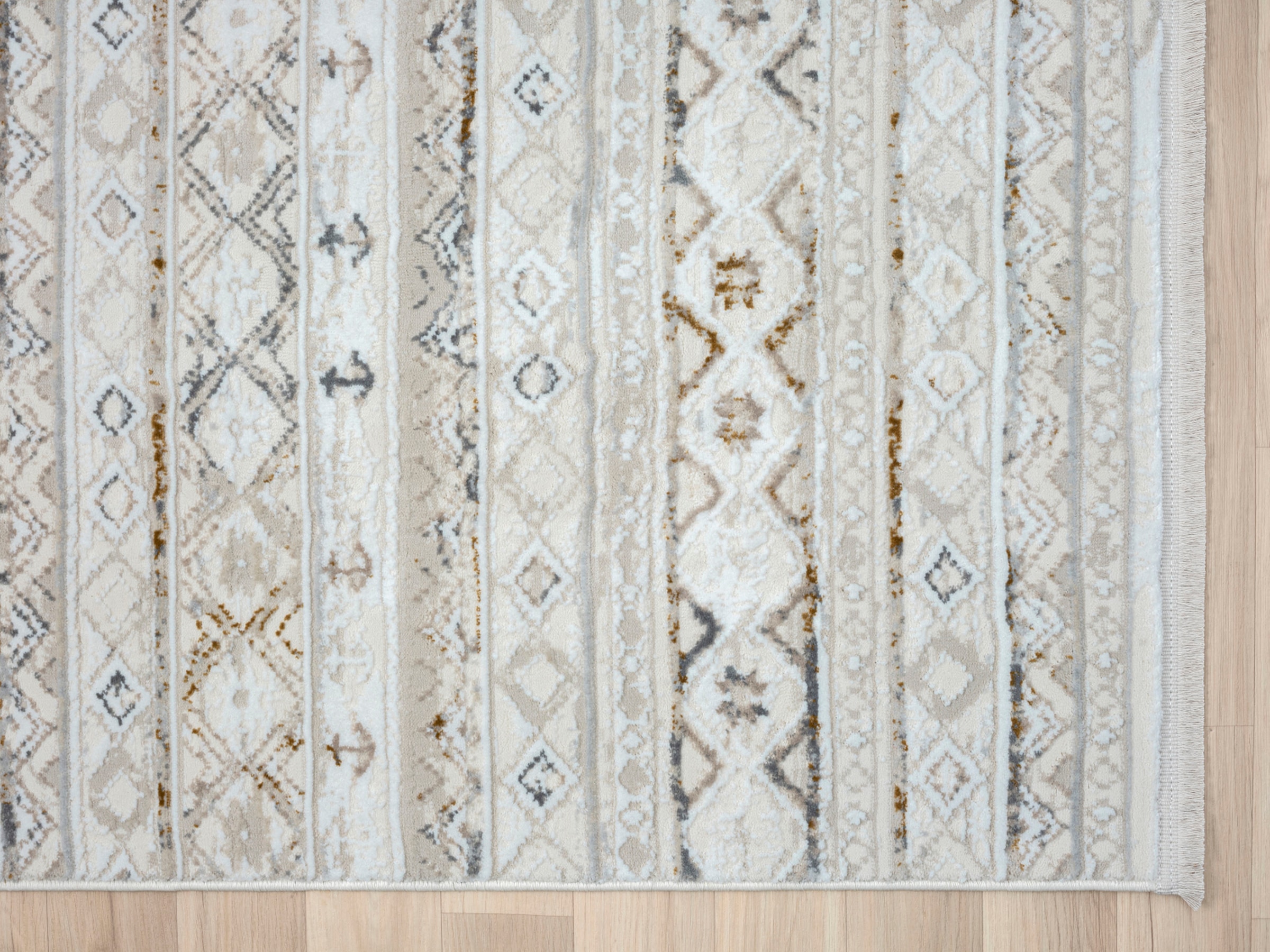 Myflair Möbel & Accessoires Teppich »My Nomady, LAGERRÄUMUNG!« rechteckig 10 mm Höhe Kurzflor, Scandi-Design, besonders weich durch Microfaser, mit Fransen