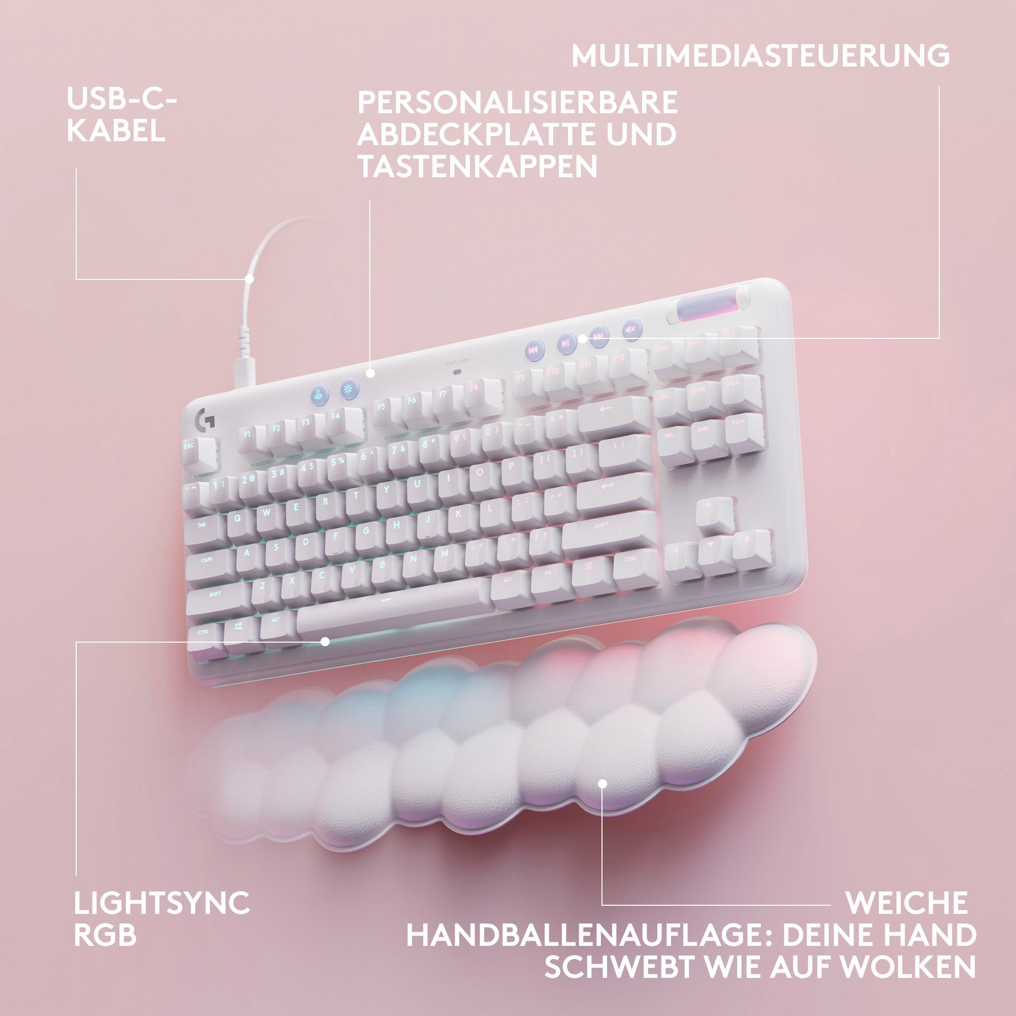 Logitech G Gaming-Tastatur »G713 Gaming Keyboard - OFF WHITE - DEU«
