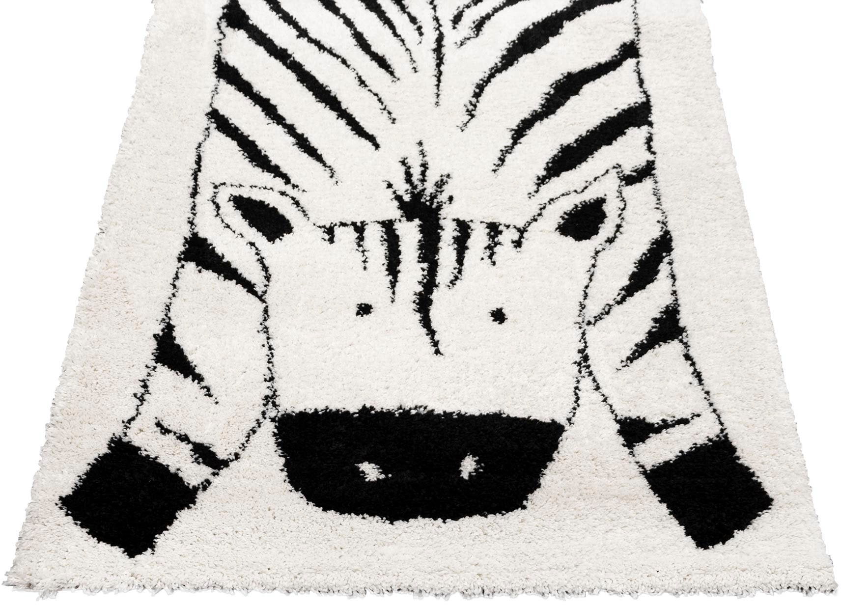 Primaflor-Ideen in Textil Kinderteppich "NOMAD - Zebra" rechteckig 35 mm Höhe Hochflor, Motiv Zebra, weich & kuschelig, Kinderzimmer