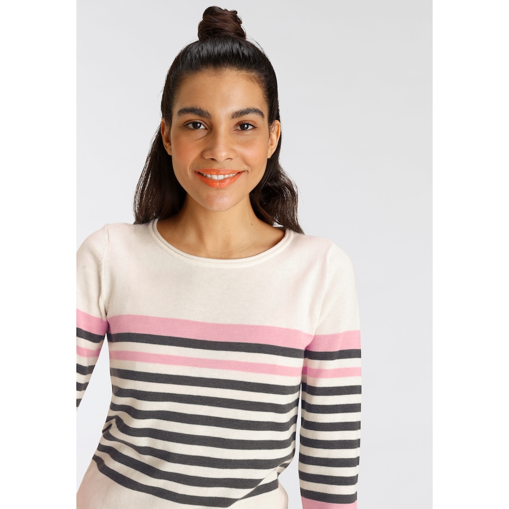 KangaROOS Streifenpullover, im trendigen Colourblocking-Streifen-Mix - NEUE KOLLEKTION
