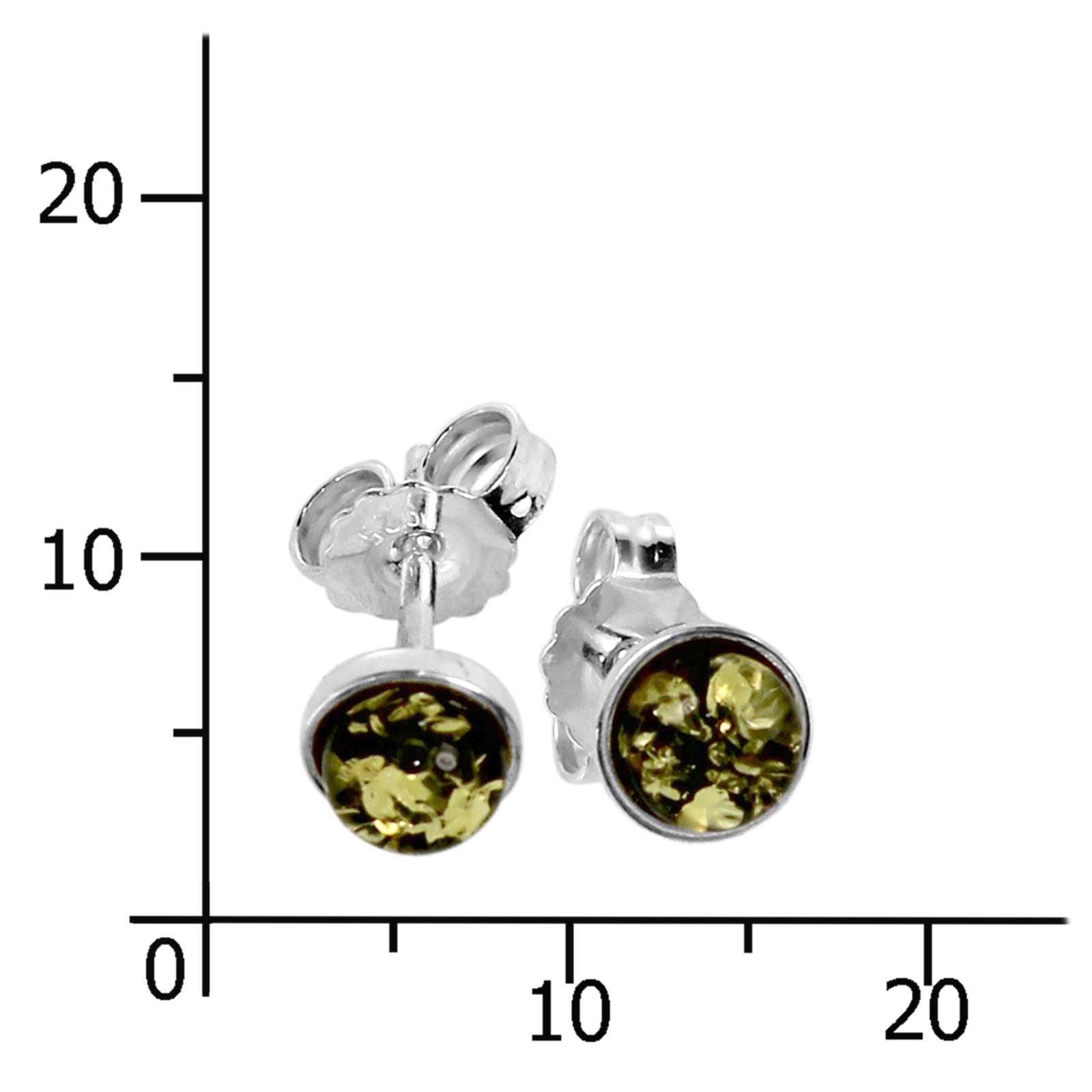 OSTSEE-SCHMUCK Paar Ohrstecker »- Classic 5 mm - Silber 925/000 - Bernstein«