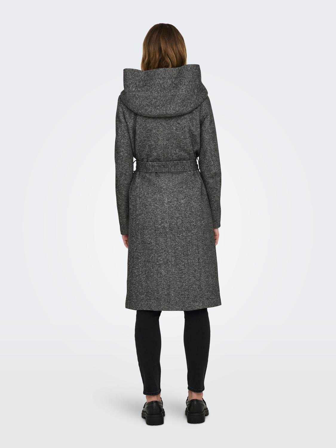 ONLY Langmantel »ONLSEDONA LIGHT LONG BELT COAT OTW«, mit großer Kapuze