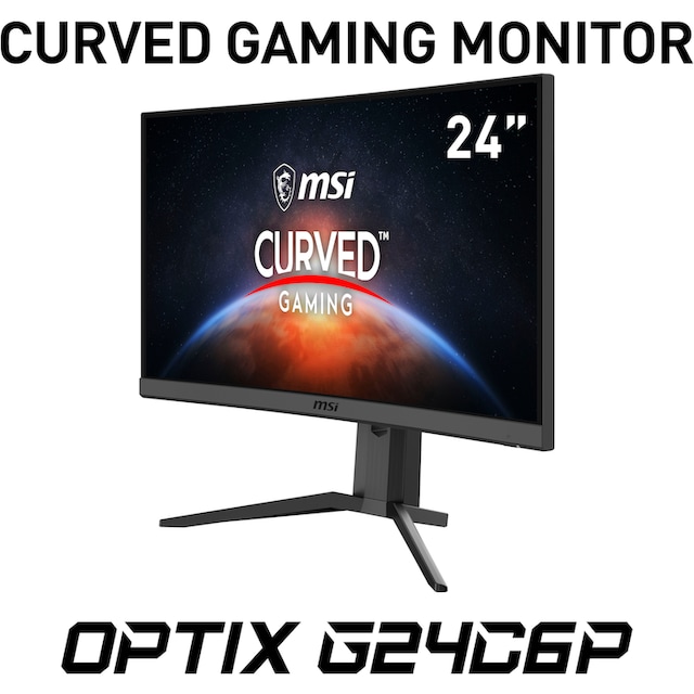 MSI Curved-Gaming-LED-Monitor »Optix G24C6P«, 60 cm/24 Zoll, 1920 x 1080  px, Full HD, 1 ms Reaktionszeit, 144 Hz, höhenverstellbar, 3 Jahre  Herstellergarantie ➥ 3 Jahre XXL Garantie | UNIVERSAL