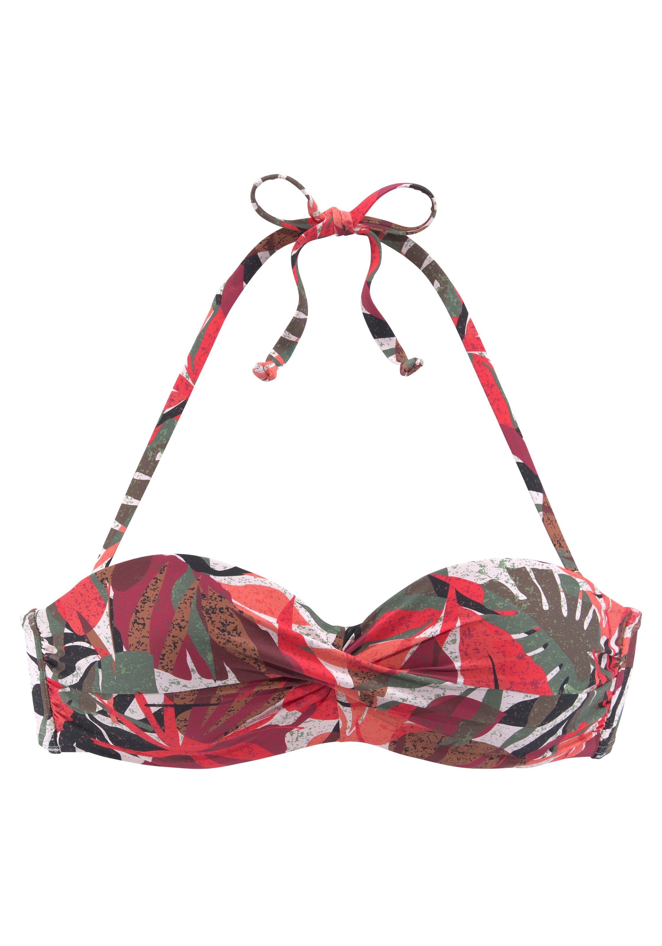 LASCANA Bügel-Bandeau-Bikini-Top »Ava«, im tropischen Design