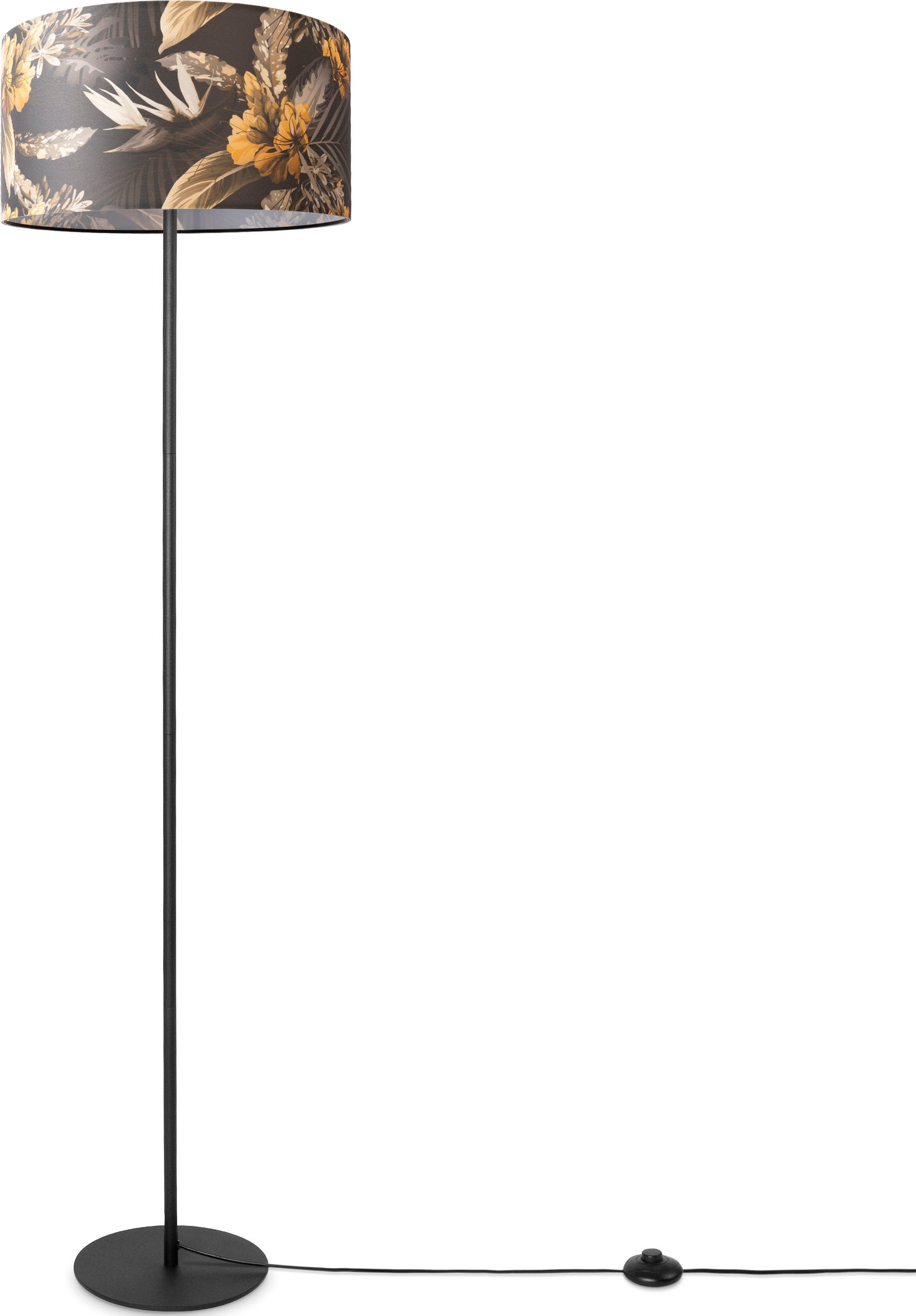 Paco Home Stehlampe »Luca Schirm Jahren mit kaufen Lampenschirm | online Standlampe Textil 3 Blumen XXL Garantie Wohnzimmer Muster Flower«, Stoff
