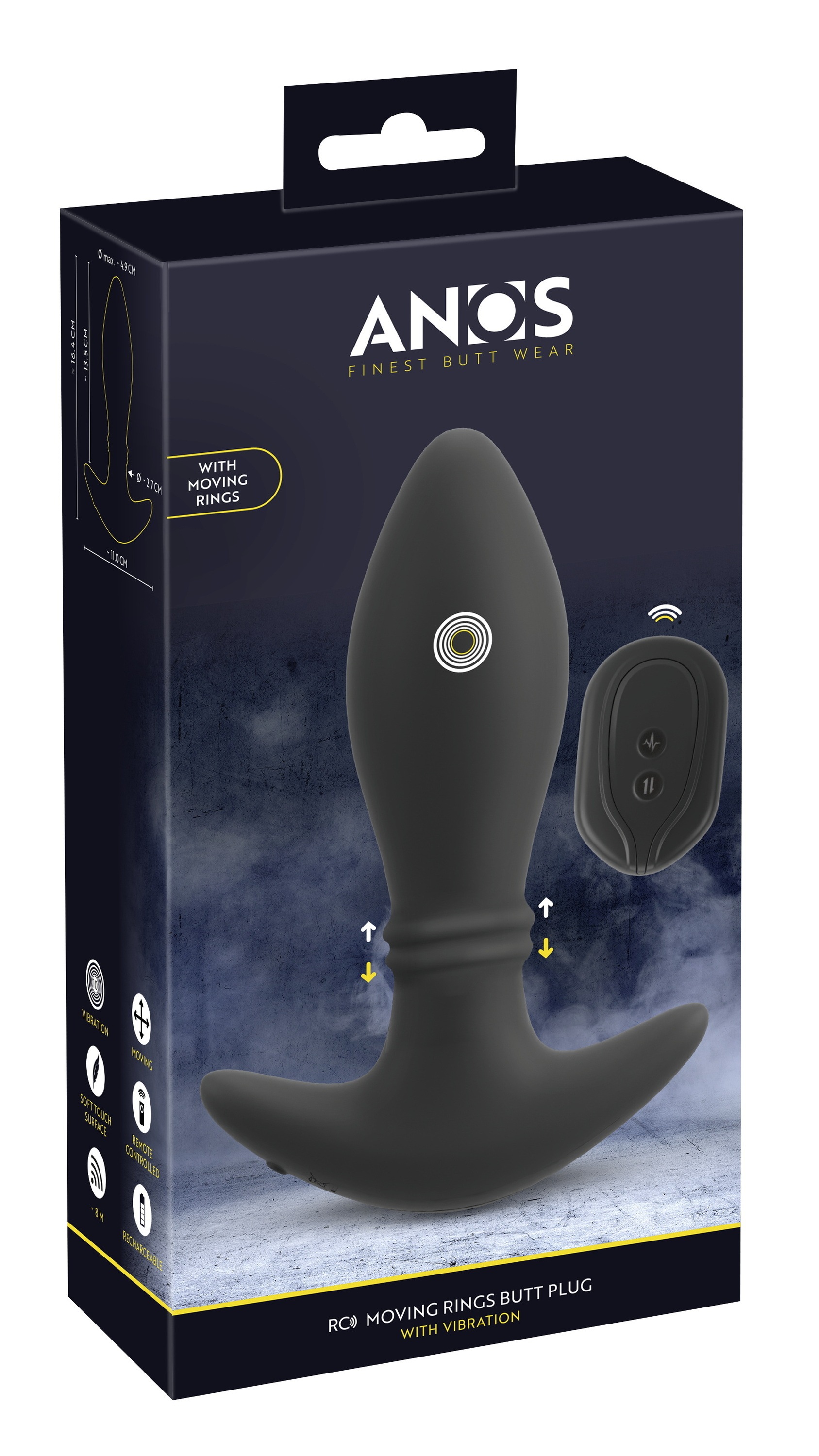 ANOS Vibrator »Analplug RC Moving Rings -Plug«