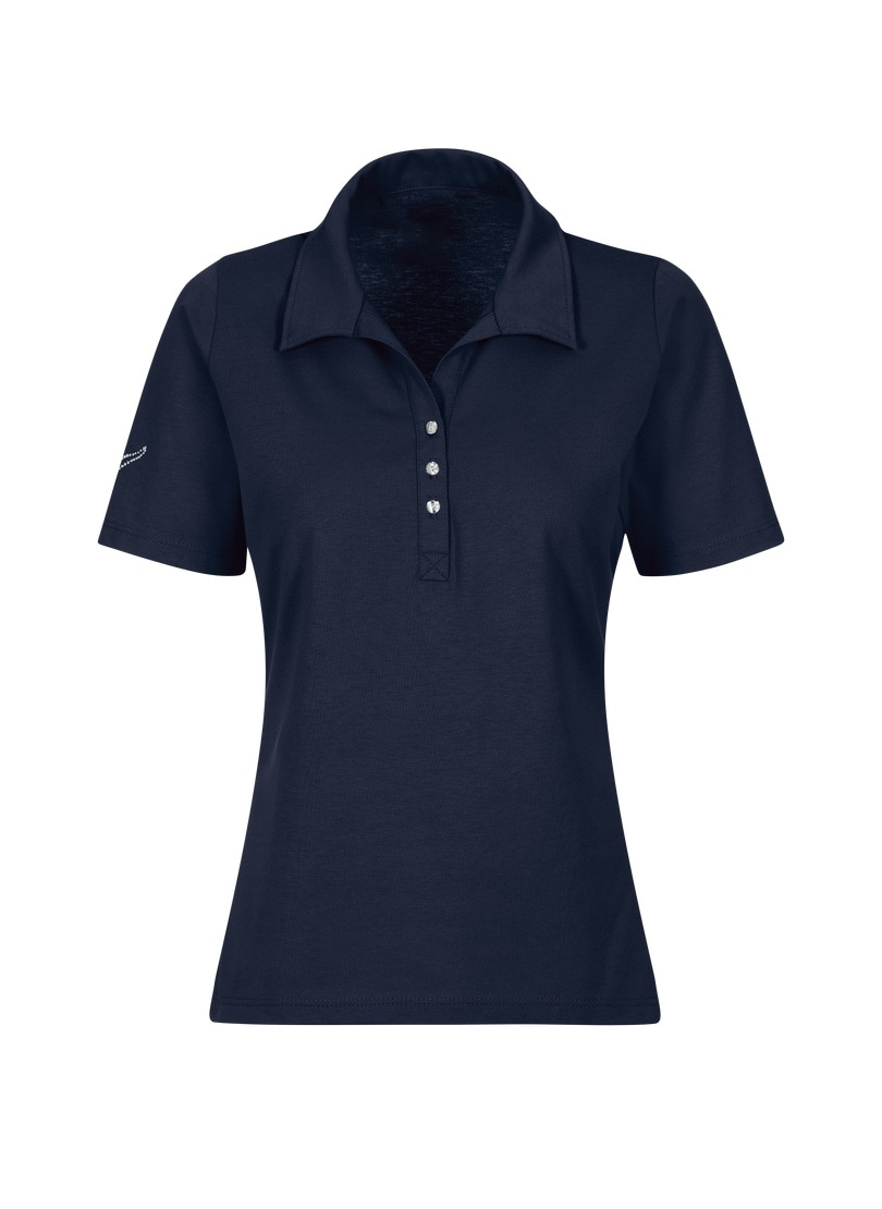 Poloshirt »TRIGEMA Poloshirt aus Baumwolle mit Kristallsteinen«, (1 tlg.)