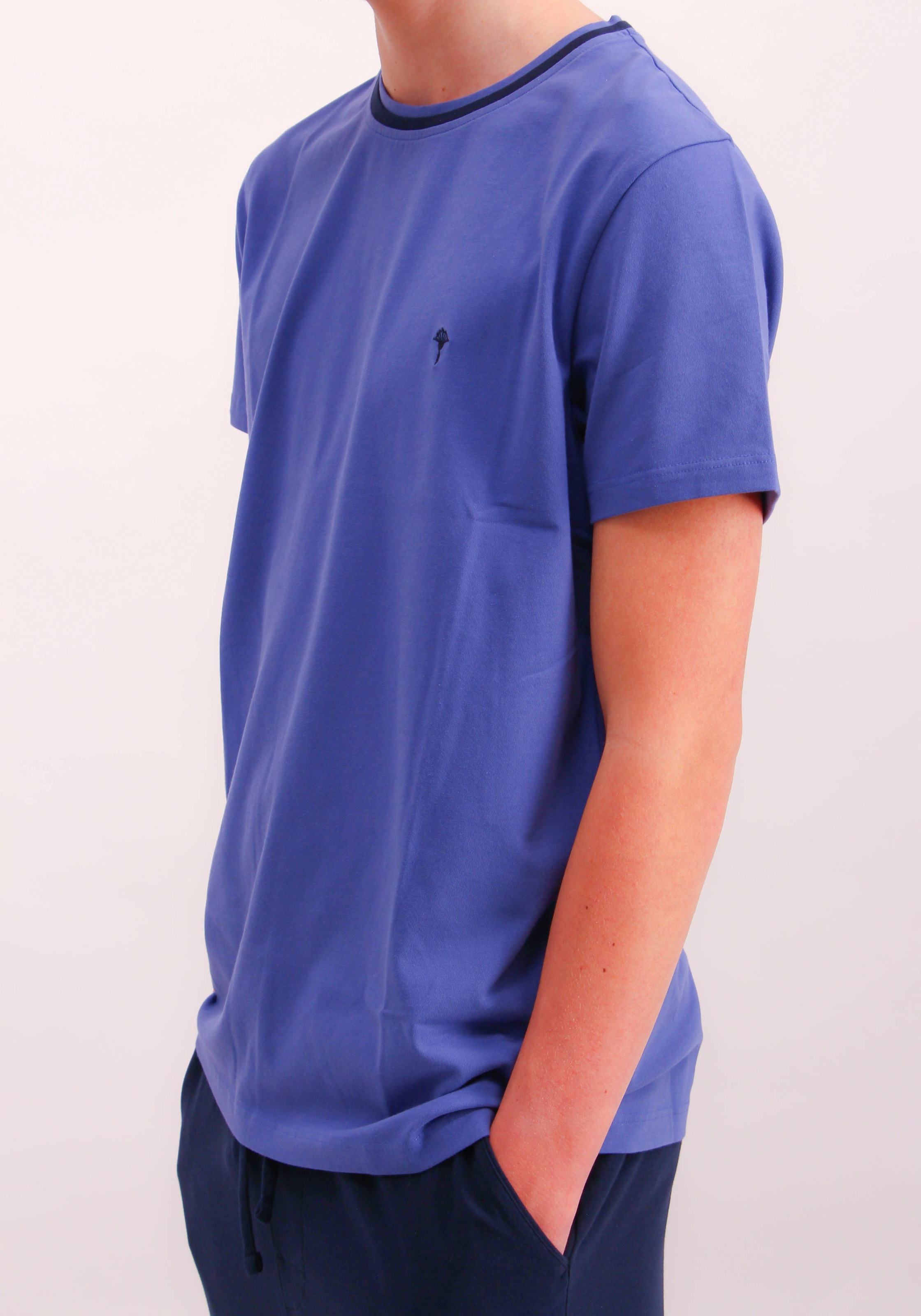 JOOP! Pyjamaoberteil »T-Shirt« Kontrastfarbiger Halsausschnitt