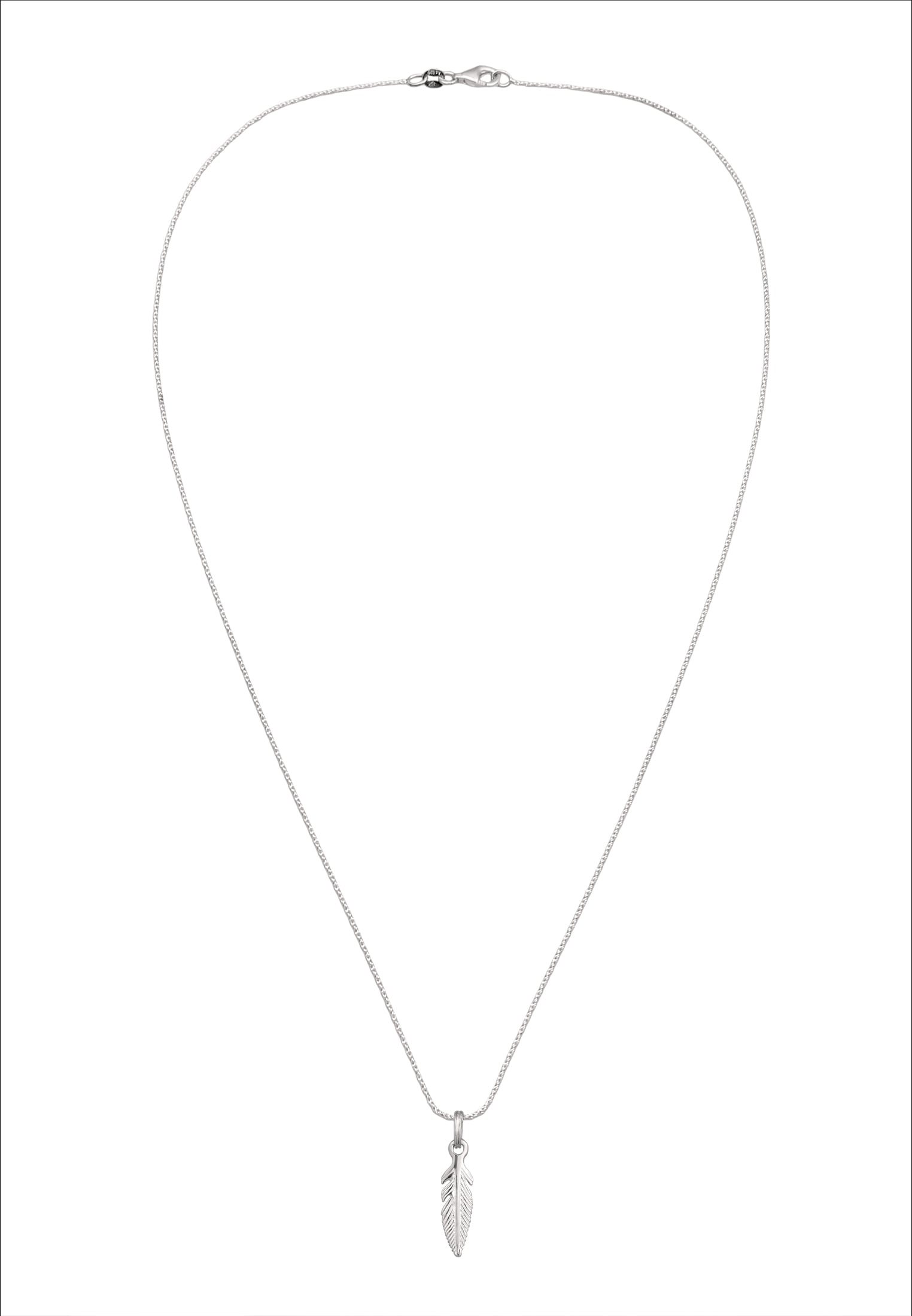 Kuzzoi Kette mit Anhänger »Halskette Anhänger Feder 925 Sterling Silber«