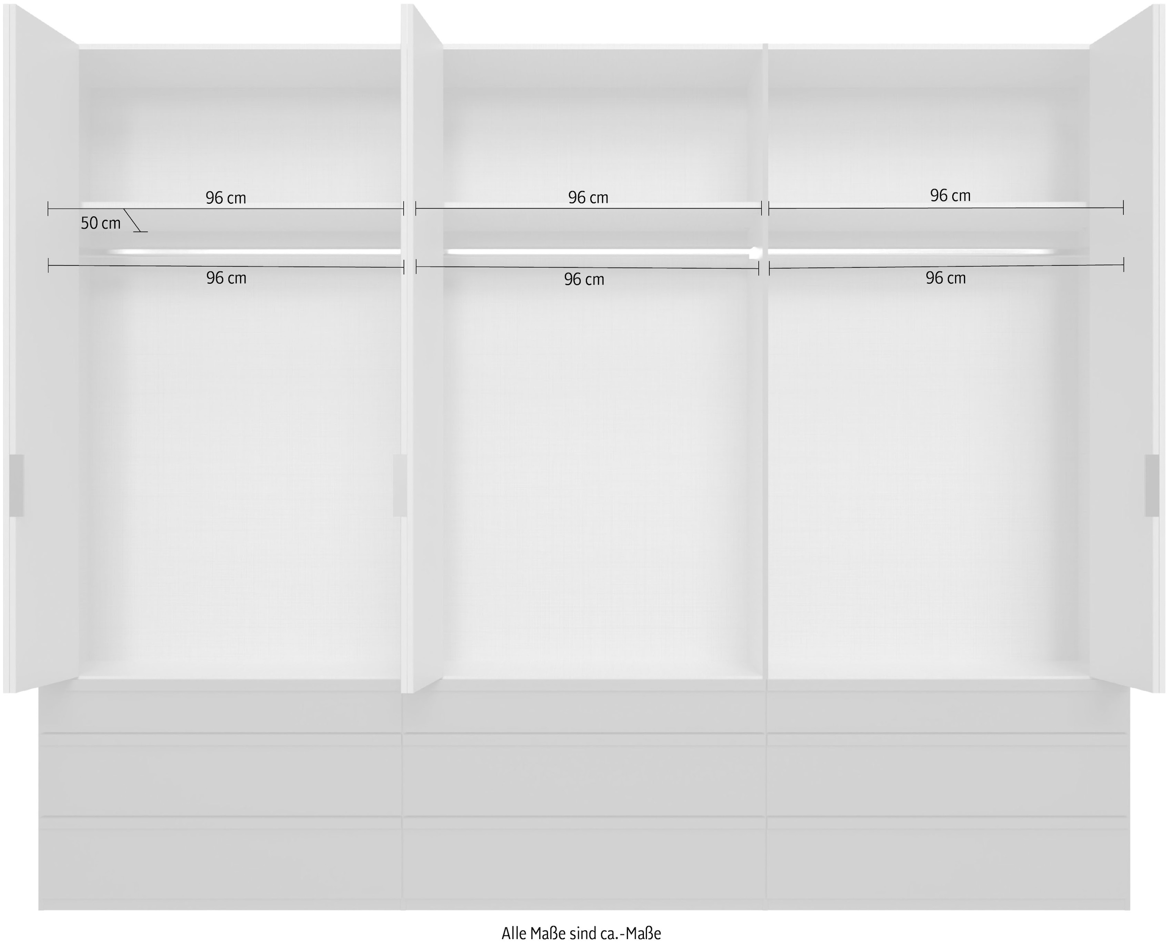 Wimex Falttürenschrank »Oxford by fresh to go, in der Breite 300cm, in 2 Höhen erhältlich« mit Schubladen, wahlweise mit oder ohne Spiegel,  mit hochwertigen Falttüren für den perfekten Überblick