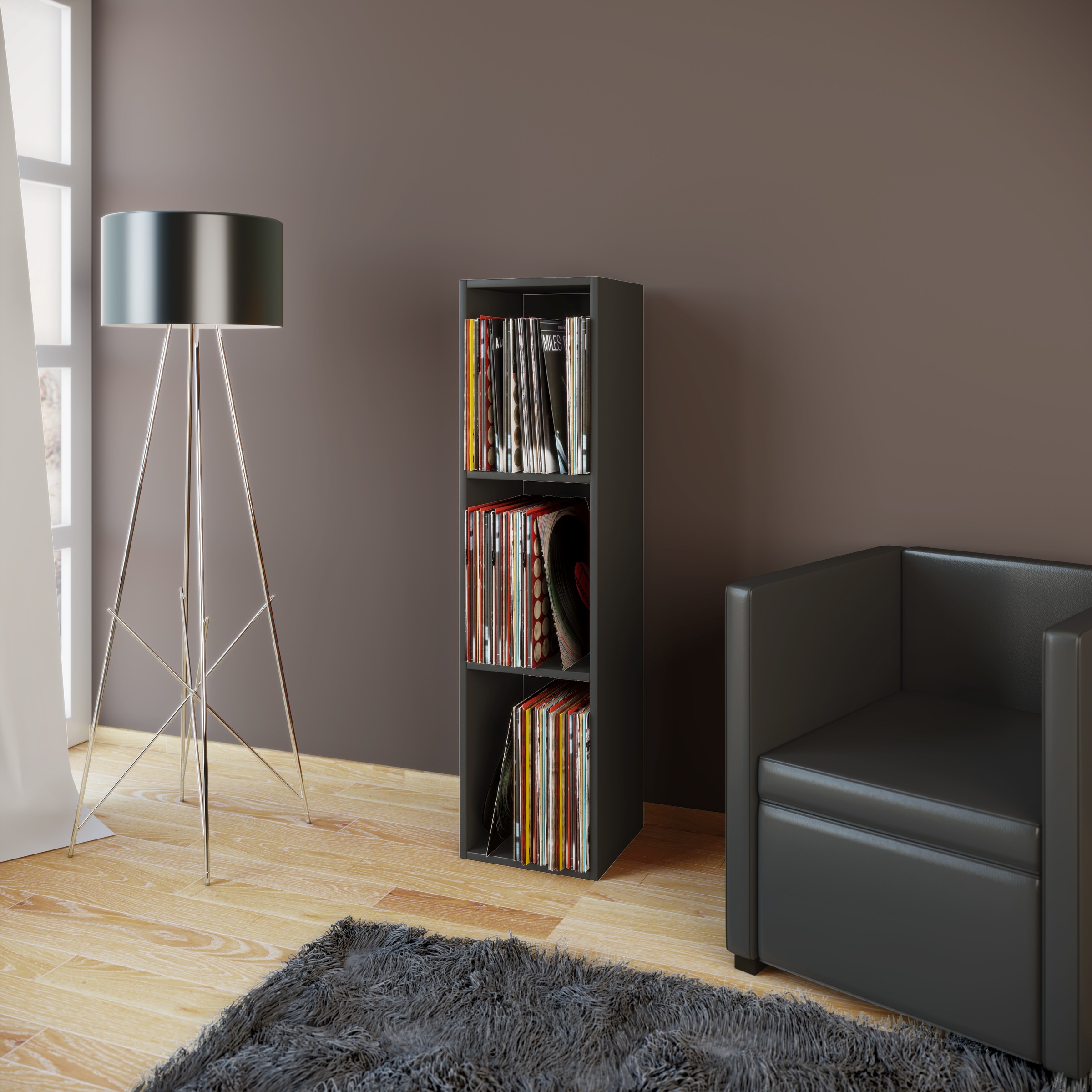 VCM Media-Regal »Holz Schallplatten LP Stand Regal Platto 3fach« 1 Stk. tlg.