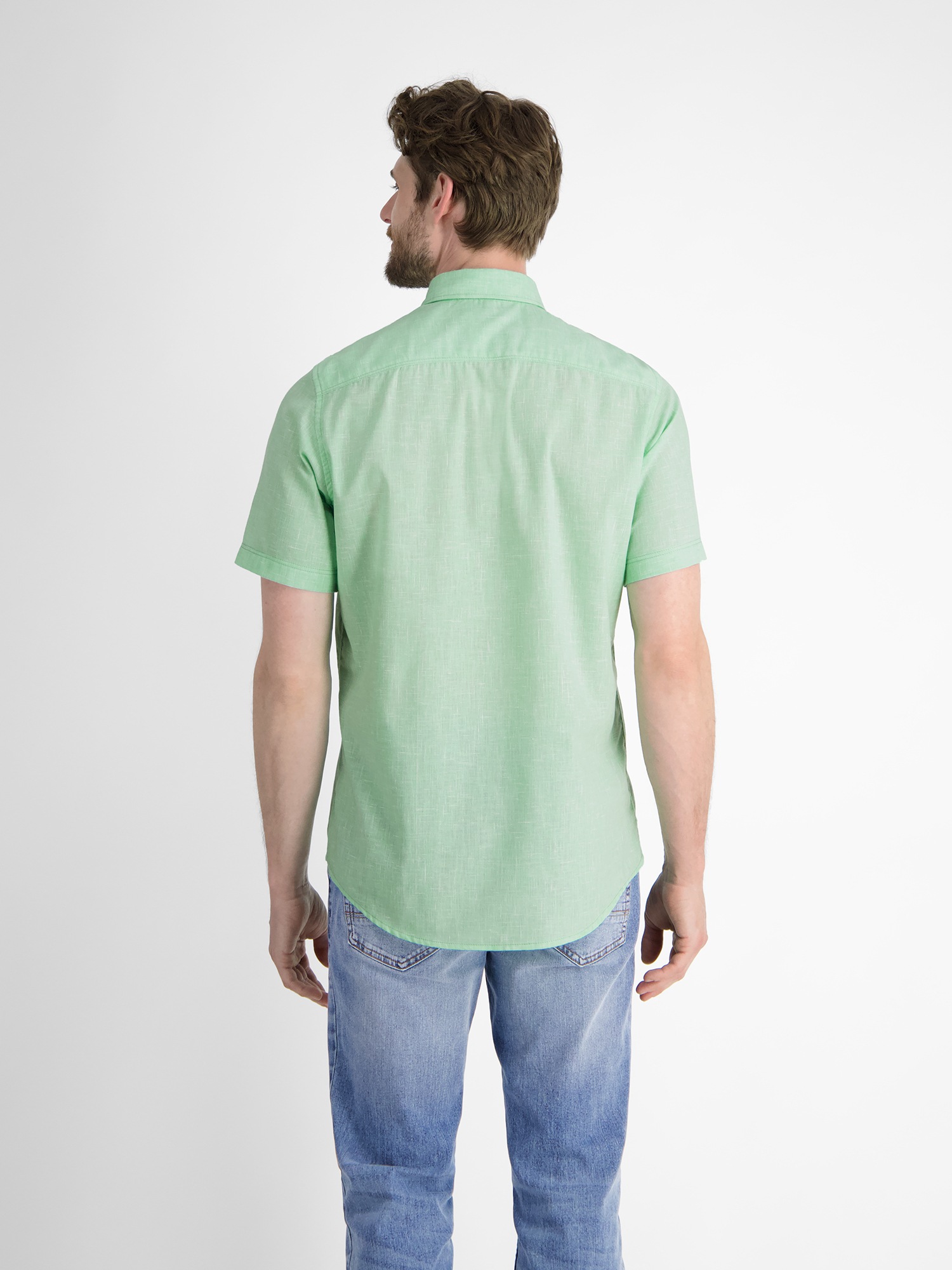 LERROS Kurzarmhemd »LERROS Kurzarmhemd mit verdecktem Button-down-Kragen«