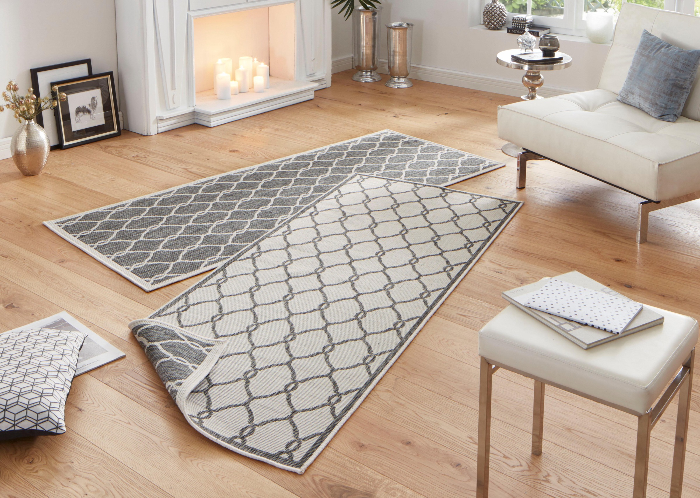 NORTHRUGS Läufer »Rimini«, rechteckig, 5 mm Höhe, In-und Outdoor geeignet, Robust, Pflegeleicht, Flachgewebe, Wendbar