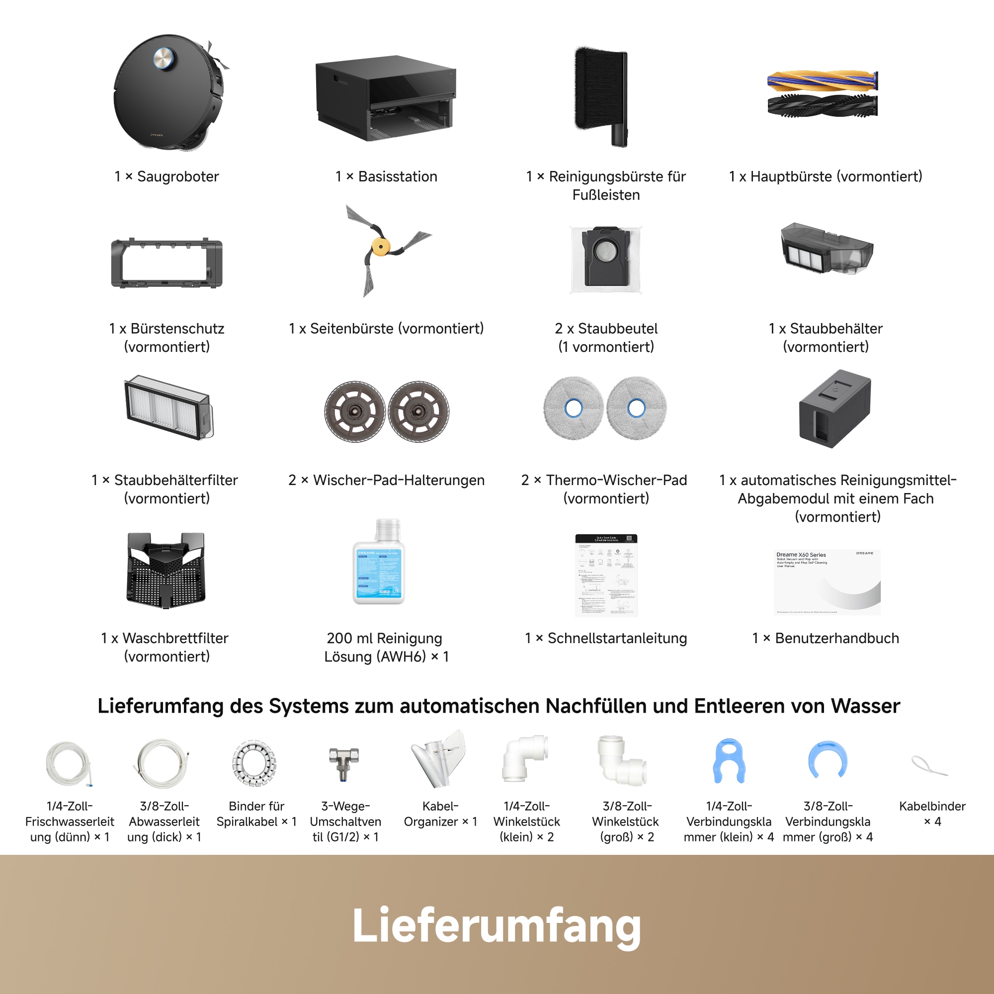 Dreame Nass-Trocken-Saugroboter »X60 Pro Master« Vollautomatische Absaugstation, Festwasseranschluss