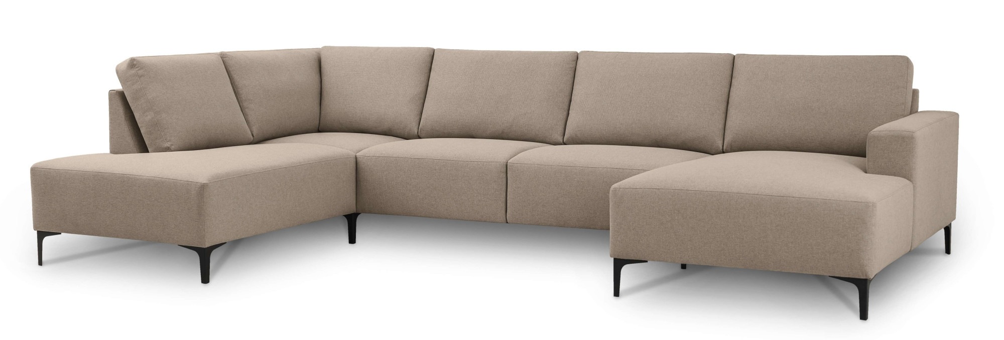 Home affaire Wohnlandschaft »Tournon U-Form, XXL Sofa, Breite 333 cm, Webstoff, Chenille«, Designsofa im nordischen Stil, Wellenunterfederung, Metallfüße