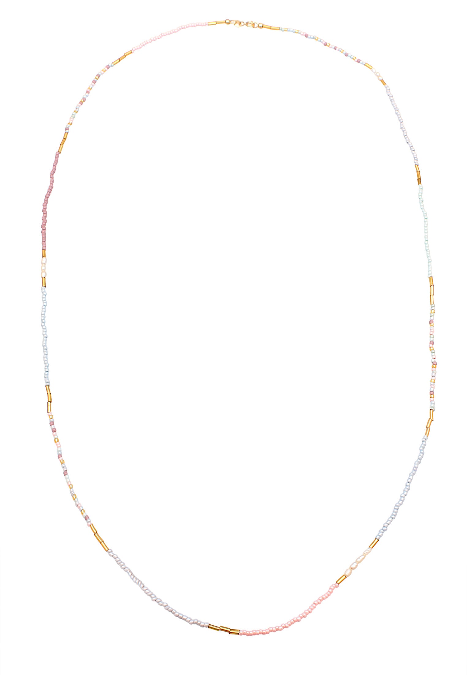 Elli Silberkette »Halskette Glas Perlen Süßwasser-Zuchtperle Bead 925 Silber vergoldet«