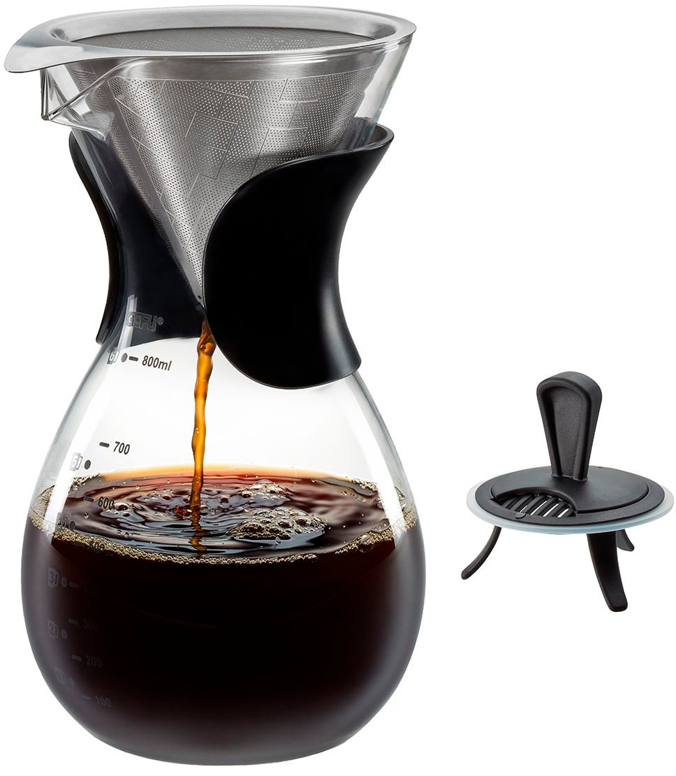 GEFU Kaffeebereiter »BUTIO«, 0,8 l Kaffeekanne, Edelstahlfilter, hitzebeständiges Glas, 800 ml, kompaktes Design