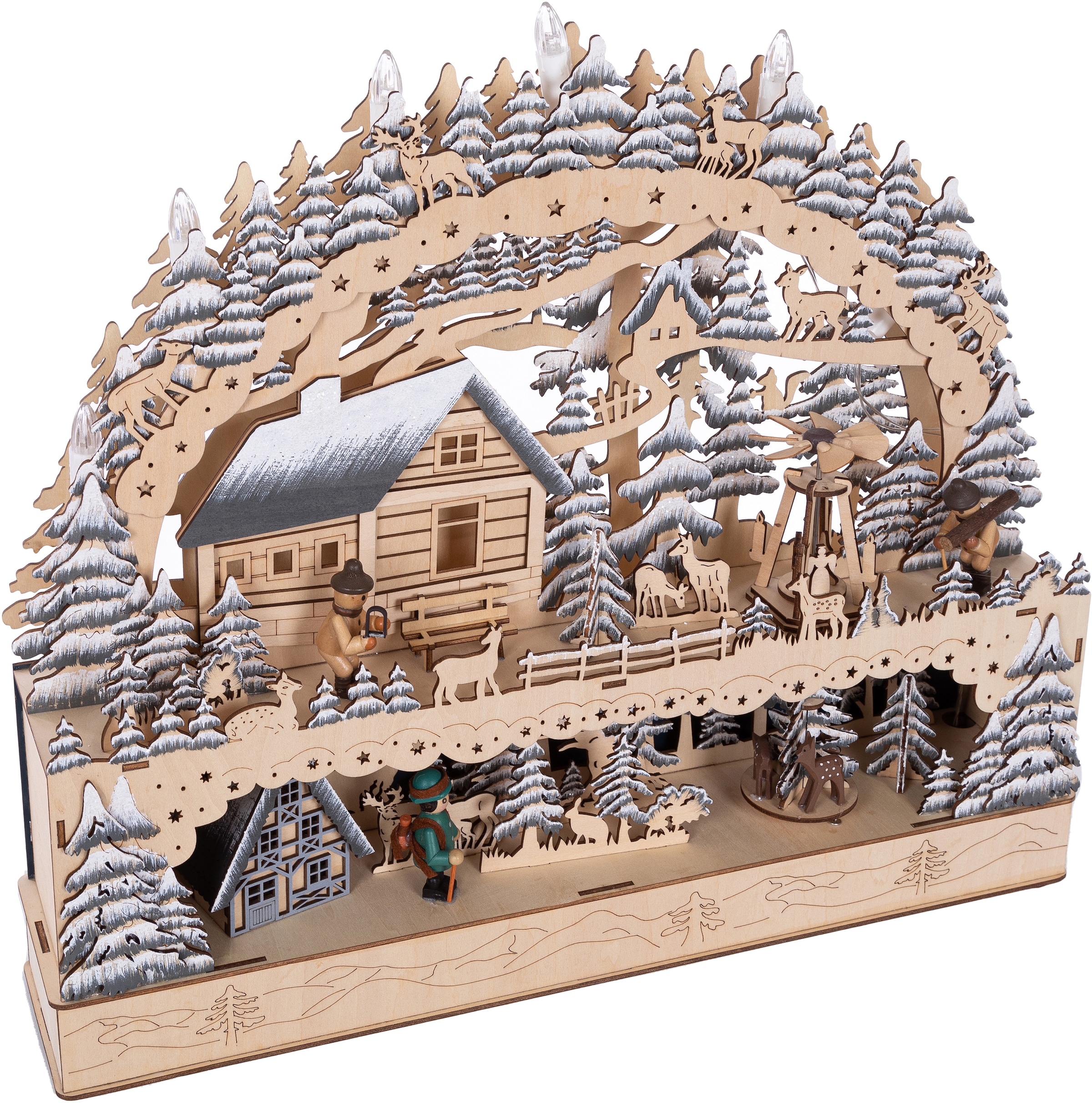 Home affaire LED Schwibbogen »Weihnachtsdeko«, aus Holz, mit LED  Beleuchtung, Höhe ca. 47 cm online kaufen