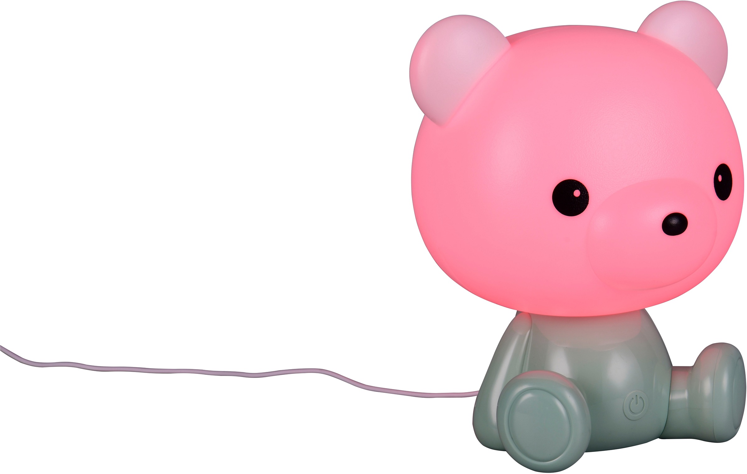 REALITY Leuchten LED Tischleuchte »CUTIE, Kinderzimmer Tischleuchte Nachttischleuchte Bären Optik, RGB« LED-Board 1 Stk. RGB | Warmweiß 0,3W 30 Lumen warmweiß 3000K, RGB Farbwechsel Modus, USB-Anschluss