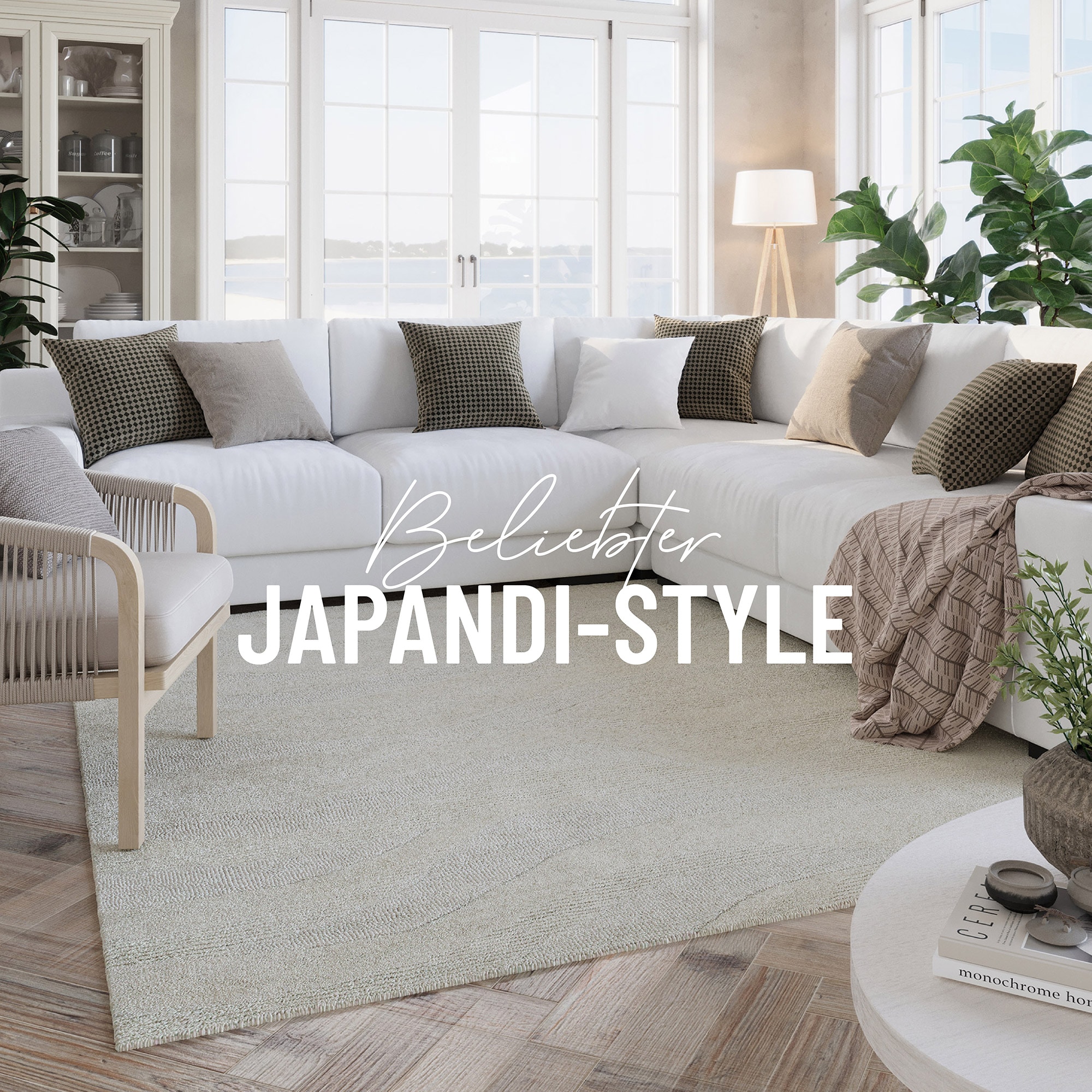 Wecon home Wollteppich »Hamptons THIRTYFOUR«, rechteckig, 15 mm Höhe, Läufer, Schurwolle, Kurzflor, Wohnzimmer, Schlafzimmer, Wellen