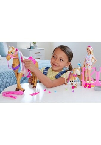 Barbie Anziehpuppe »Reiterin«, (Set), inkl. Pferd und Fohlen mit Farbwechsel-Mähne kaufen