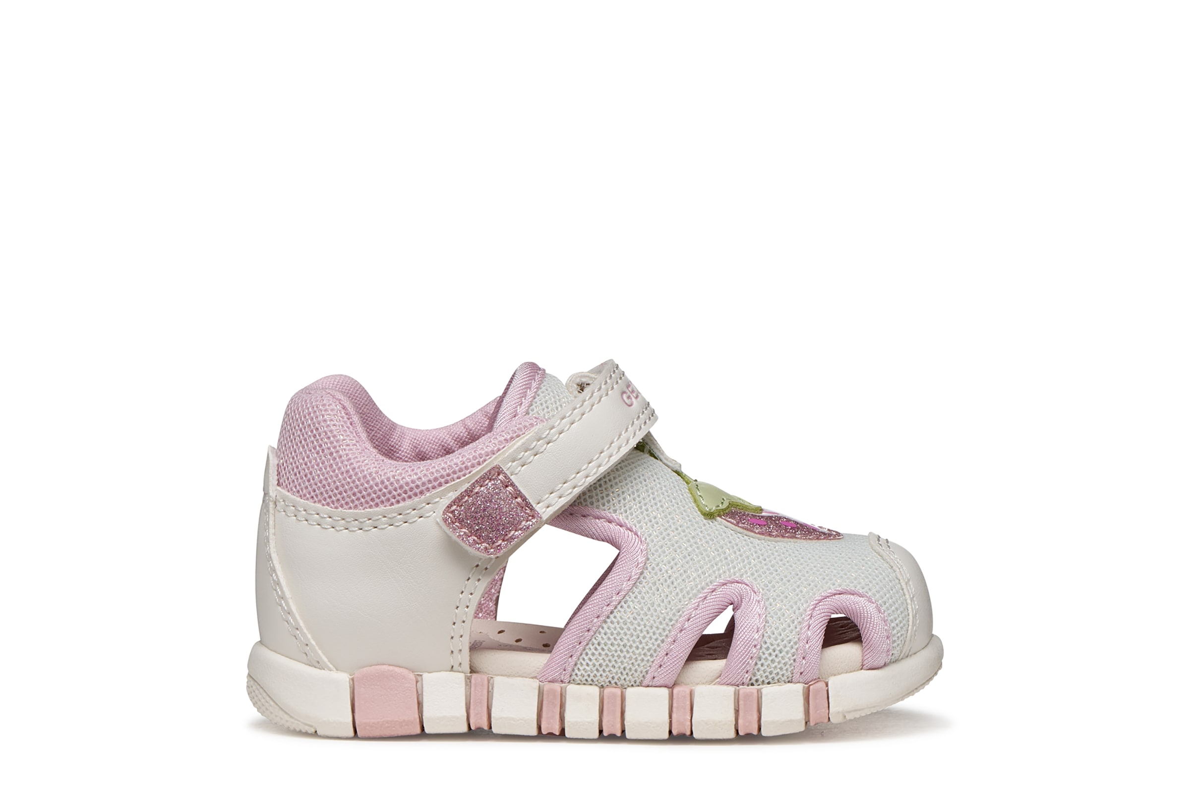 Geox Lauflernschuh »B SANDAL IUPIDOO GIR«  Babyschuh mit süßem Aufnäher, Größenschablone zum Download