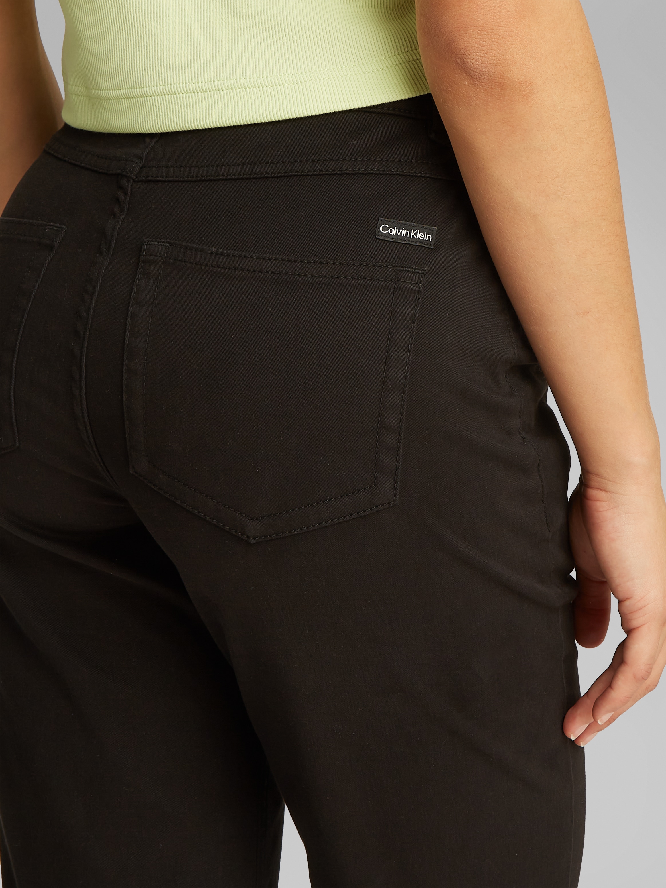 Calvin Klein Jeans Stretch-Hose »STRETCH HIGH RISE STRAIGHT PANT«, aufgesetzte Taschen, 1-Knopf-Form