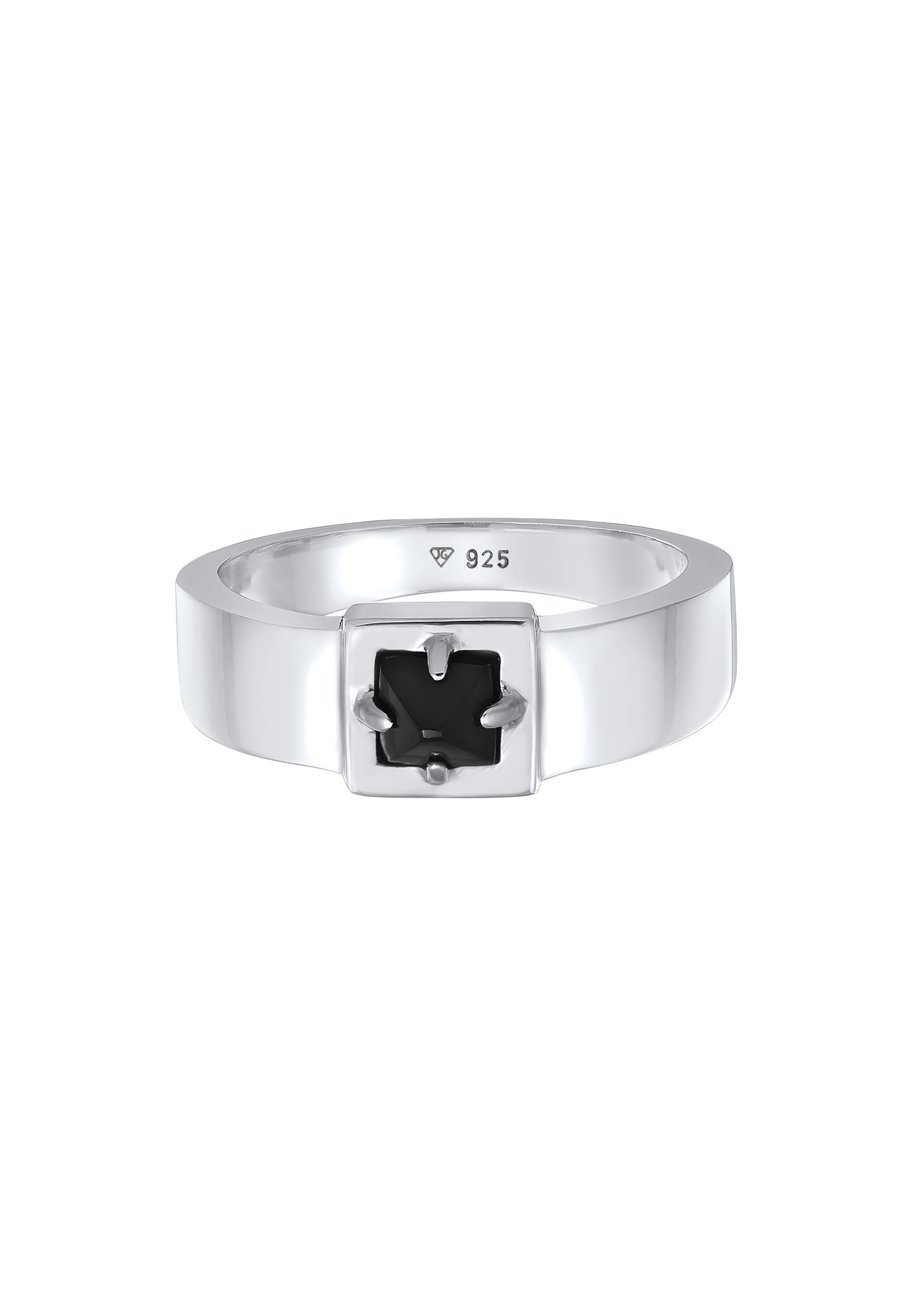 Kuzzoi Siegelring »Ring Herren Bandring Onyx Pyramide 925 Silber«