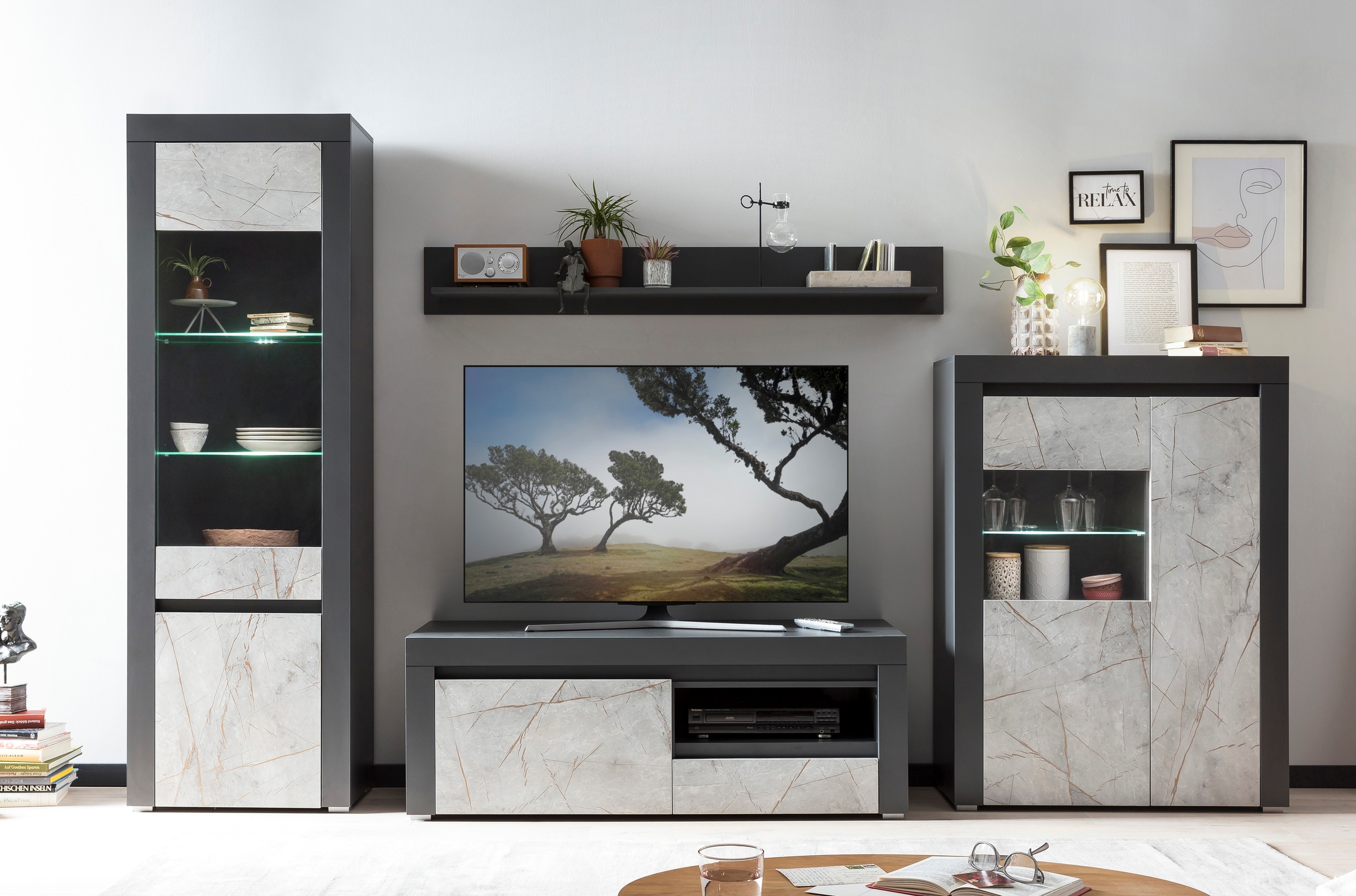 Home affaire Wohnwand »Stone Marble«, (4 St.), bestehend aus vier Möbelstücken, in... kaufen