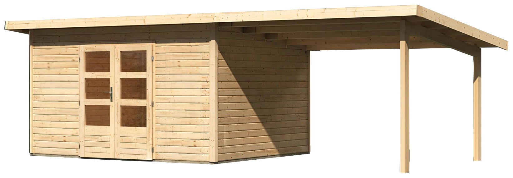 Karibu Gartenhaus »Perlsee 4« mit Anbaudach