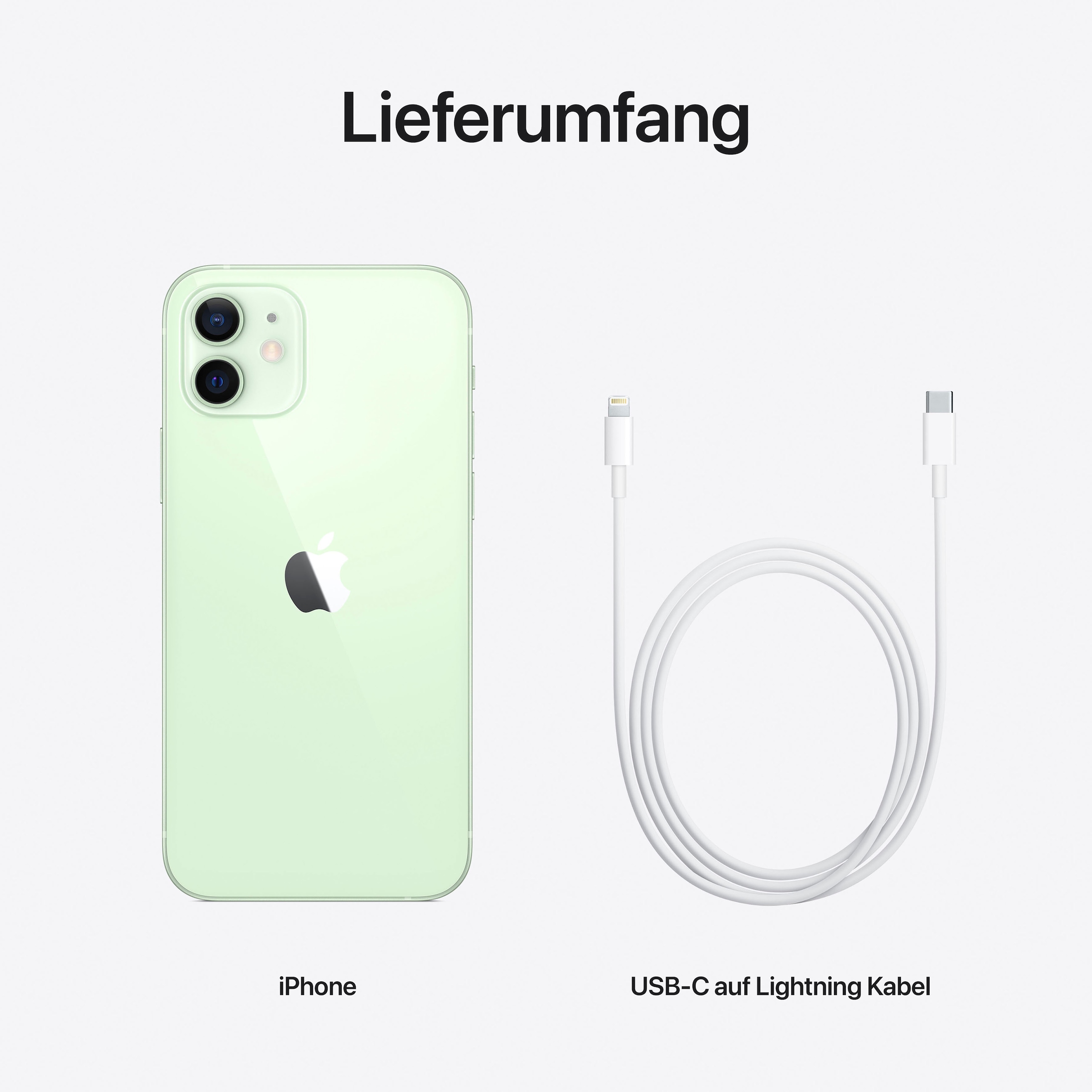 Apple Smartphone »iPhone 12 128GB«, grün, ohne Strom Adapter und Kopfhörer, kompatibel mit AirPods, Earpods