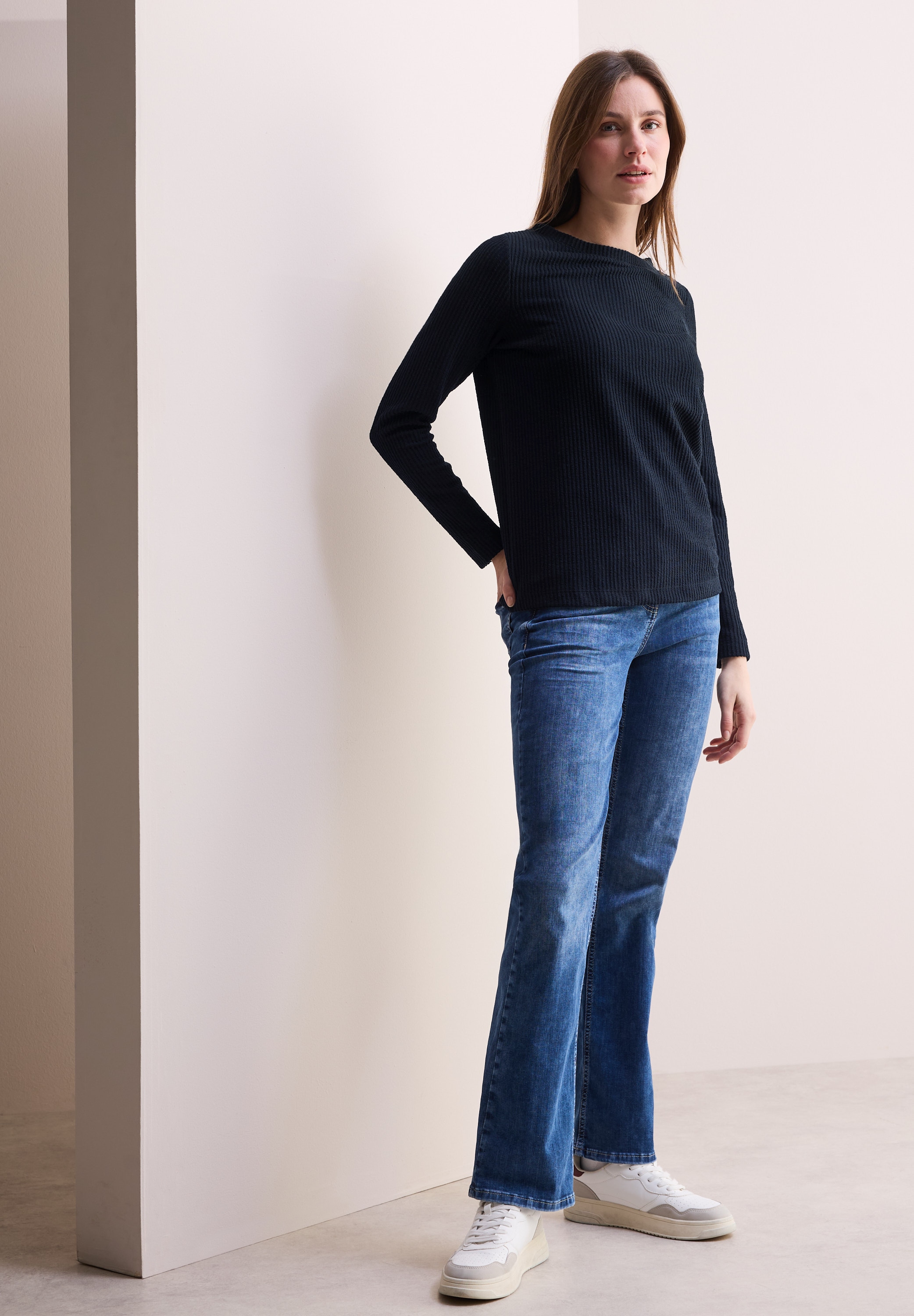 Cecil Langarmshirt, mit Struktur