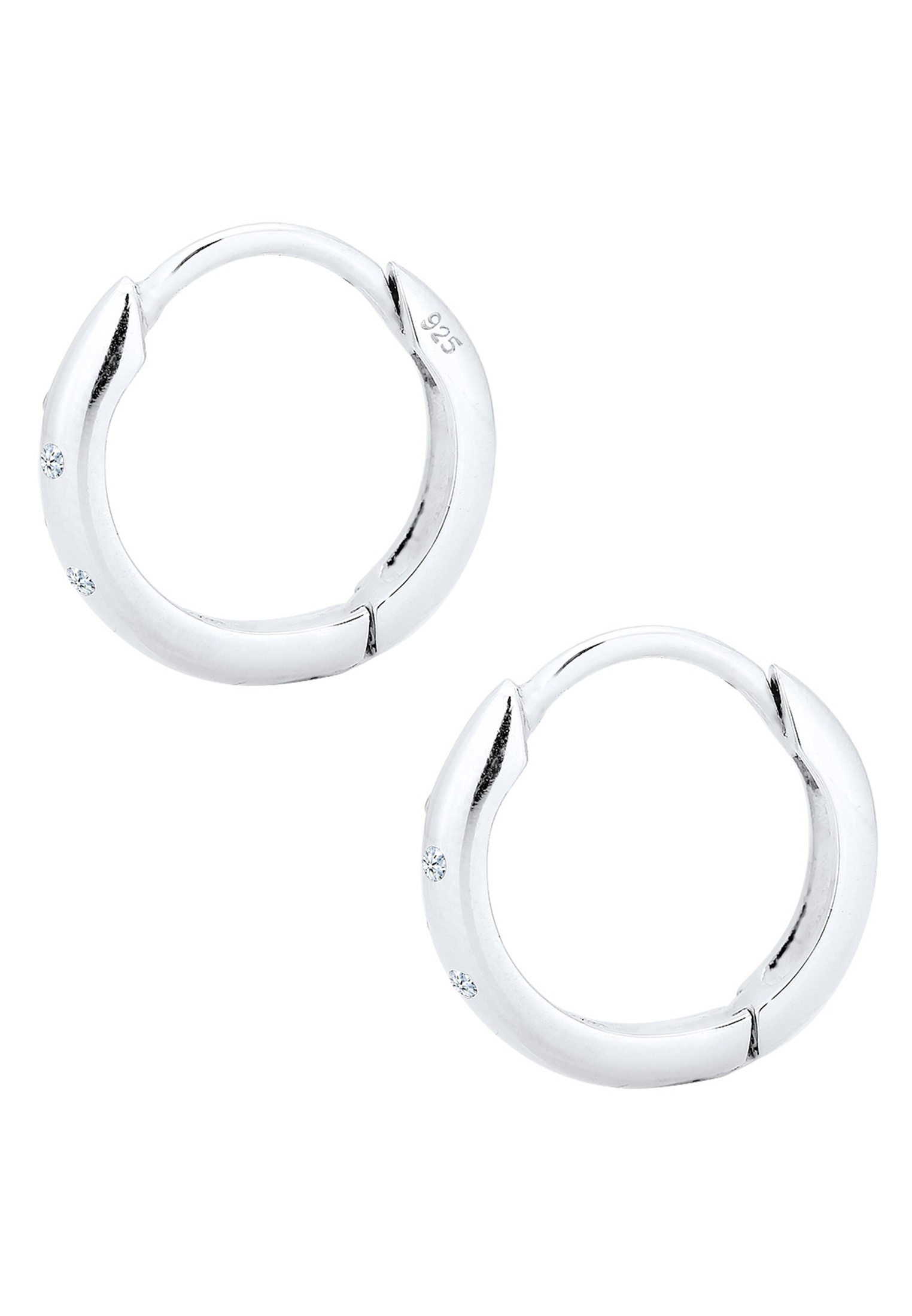 Elli DIAMONDS Paar Creolen »Ohrringe Creolen Diamant Brillantschliff (0.05 ct) 925 Sterling Silber«