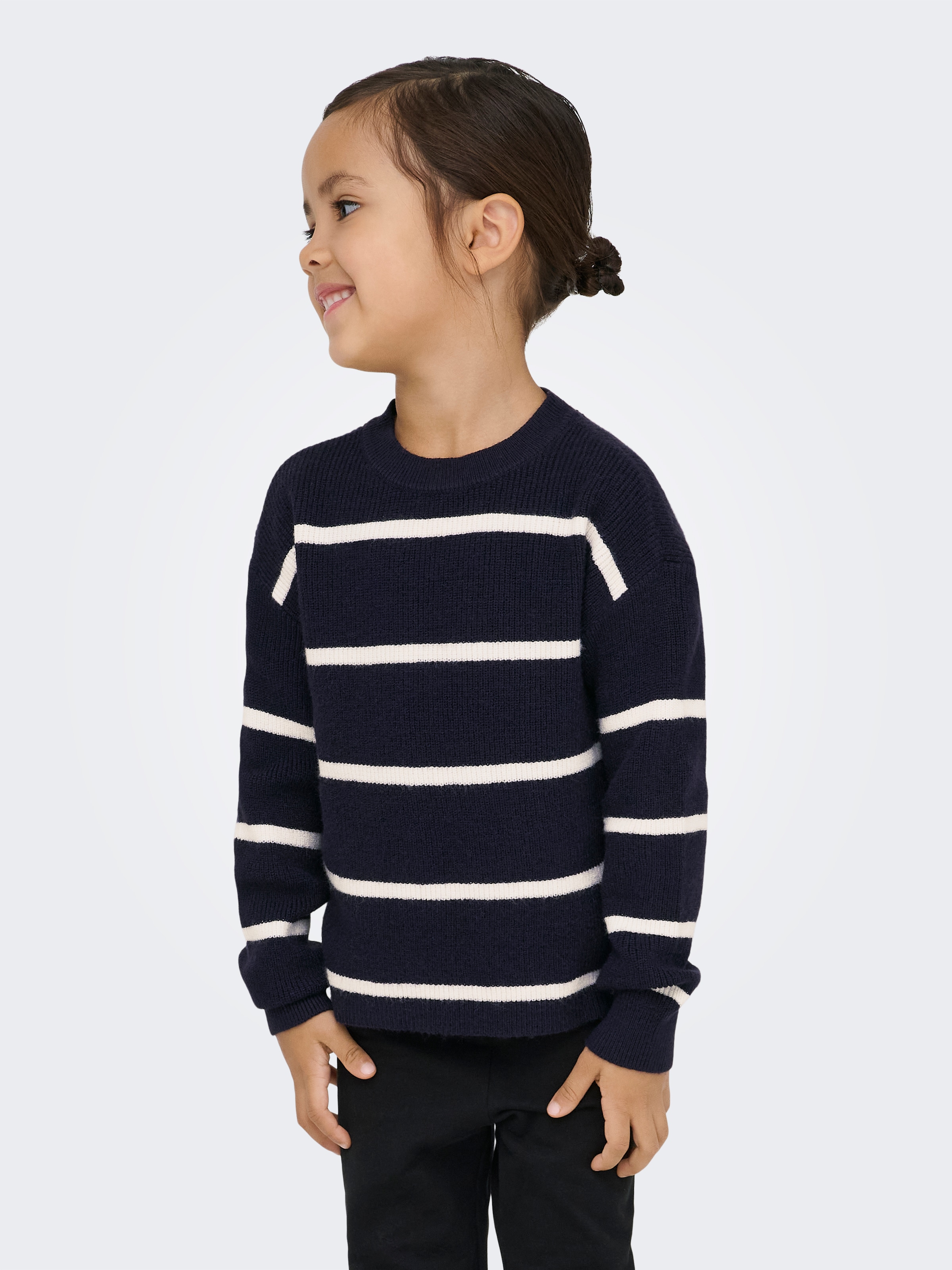 KIDS ONLY Strickpullover »KMGFRANCA LIFE SHORT LS STRIPE KNT NOOS« Viskosemischung, loose fit