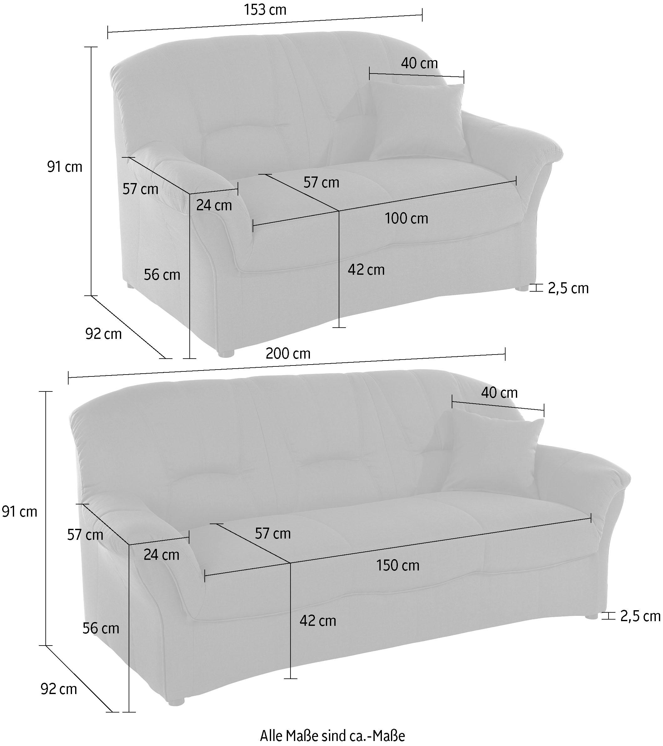 DOMO collection Polstergarnitur »Bahia zeitlos & elegantes Sofa, bequem« Set,  3-Sitzer & 2-Sitzer-Set